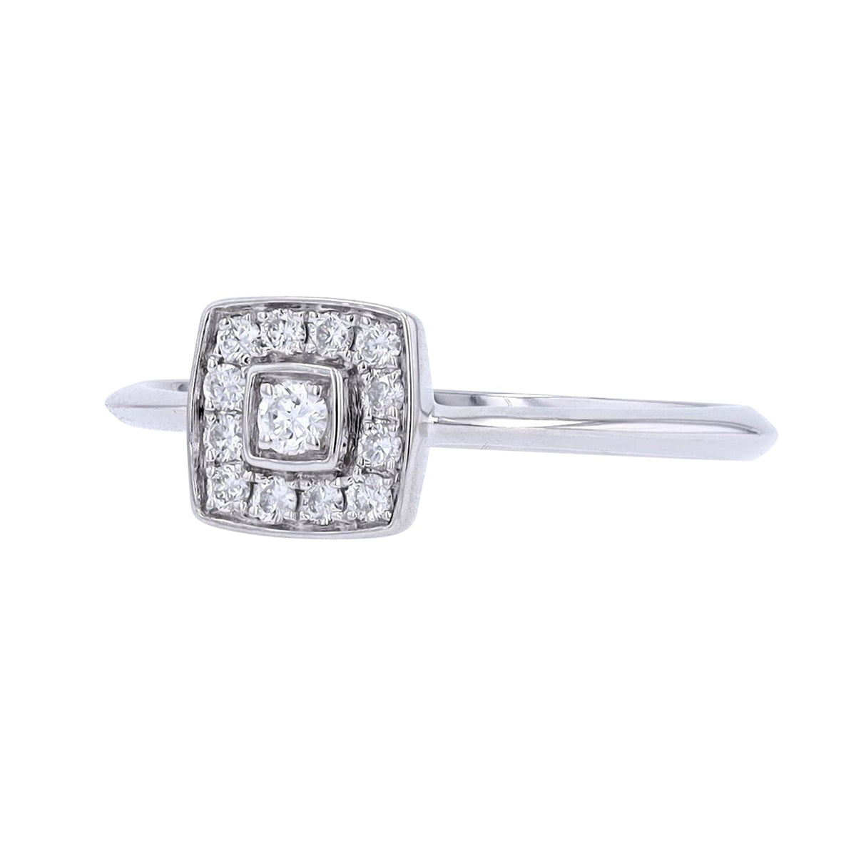 14K WG .17 CTW Diamond Halo Engagement Ring
