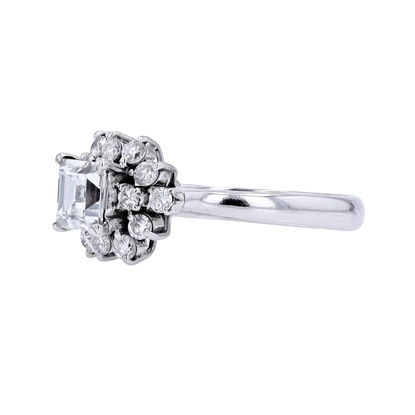 PT900 .62 CTR Diamond Halo Engagement Ring