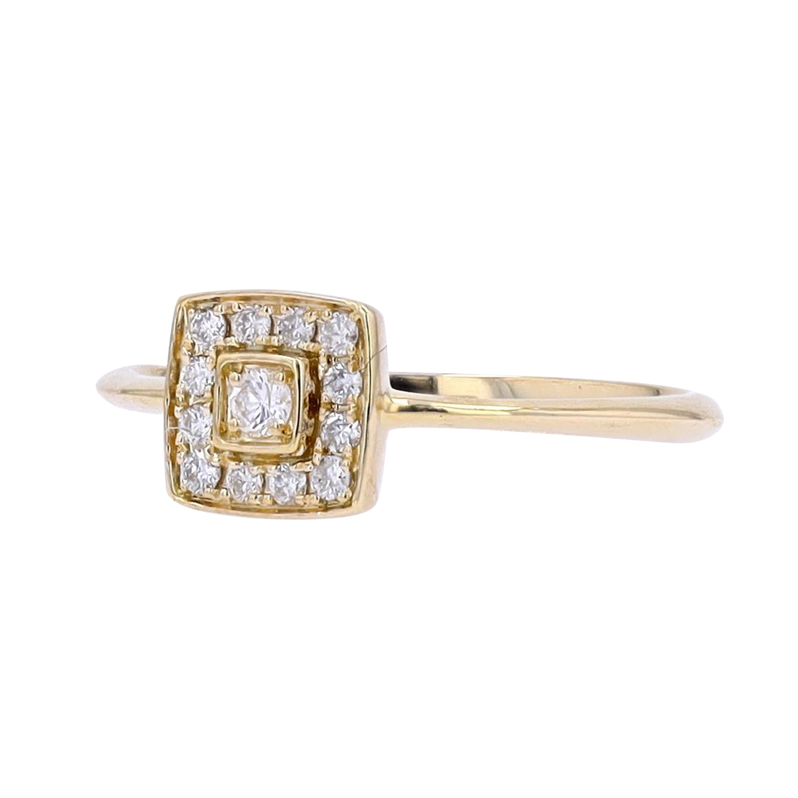 14K YG 0.17 CT Diamond Halo Ring