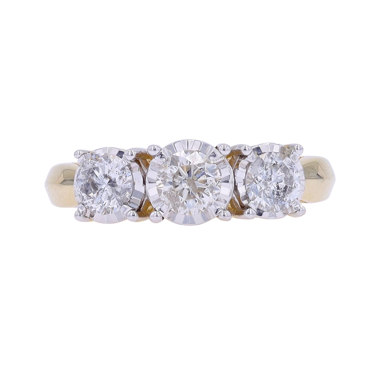 10K 1 CT Three Stone Engagement Ring<p><strong>More Colors Available</p></strong>