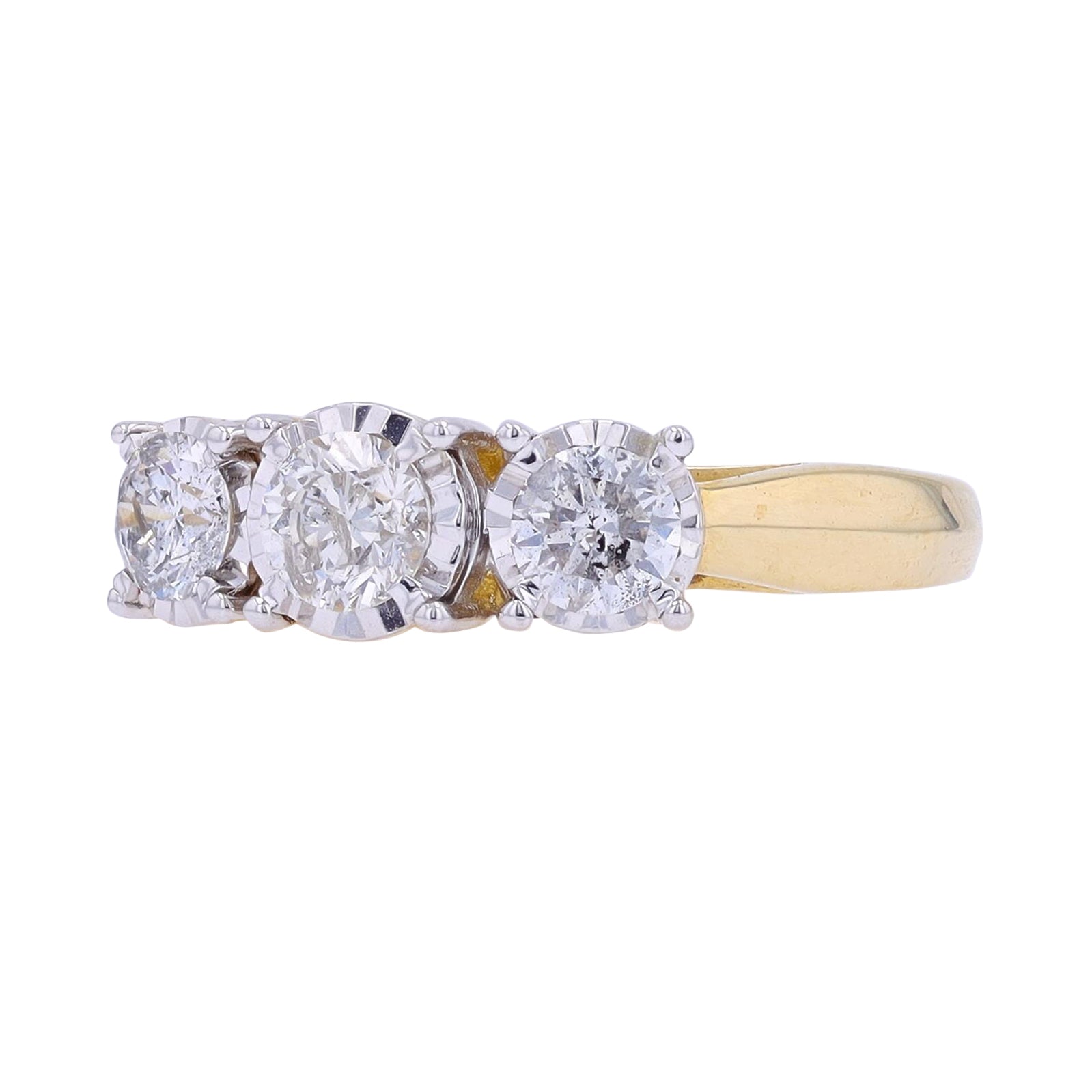 10K 1 CT Three Stone Engagement Ring<p><strong>More Colors Available</p></strong>