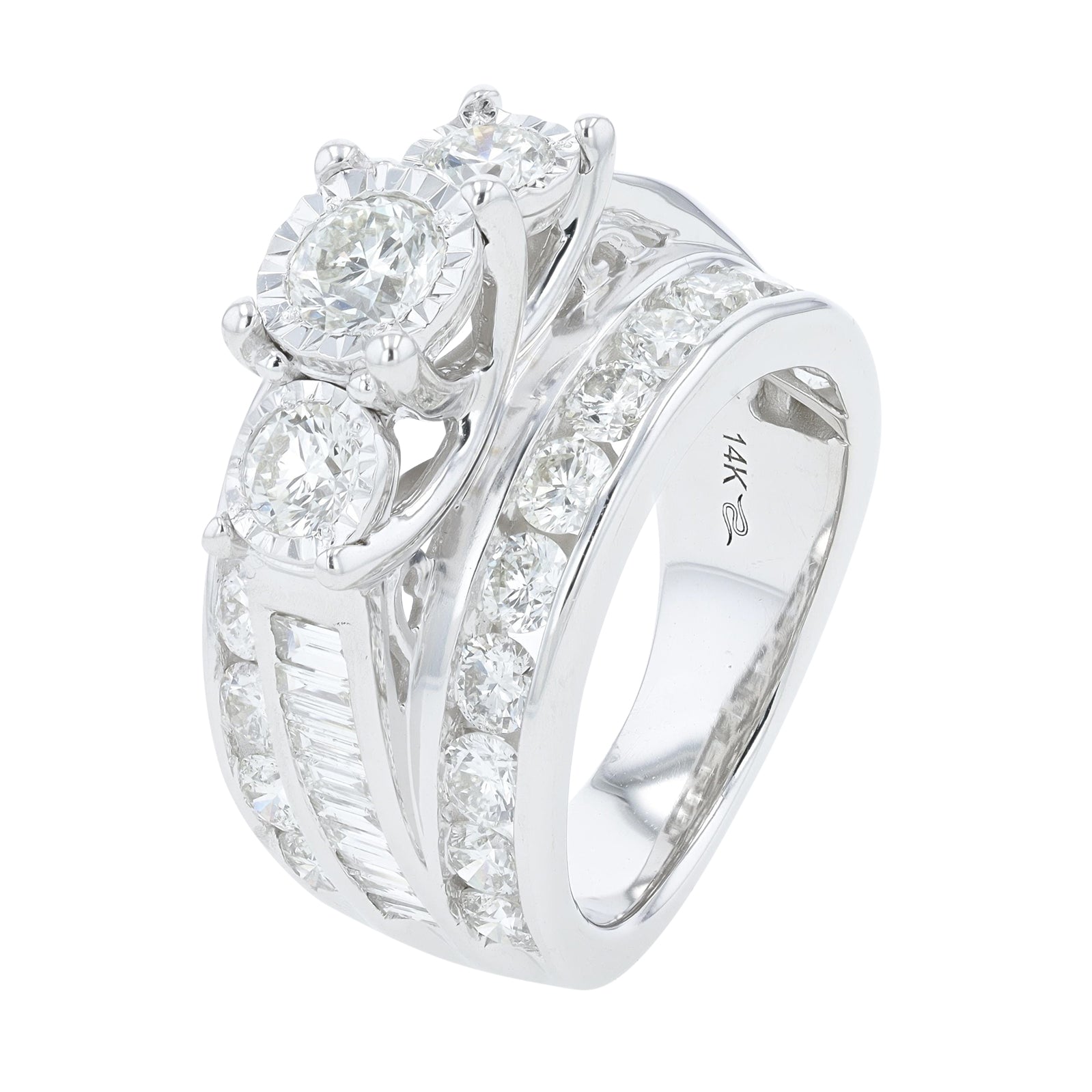14K WG 1/2 CT Center Engagement Ring