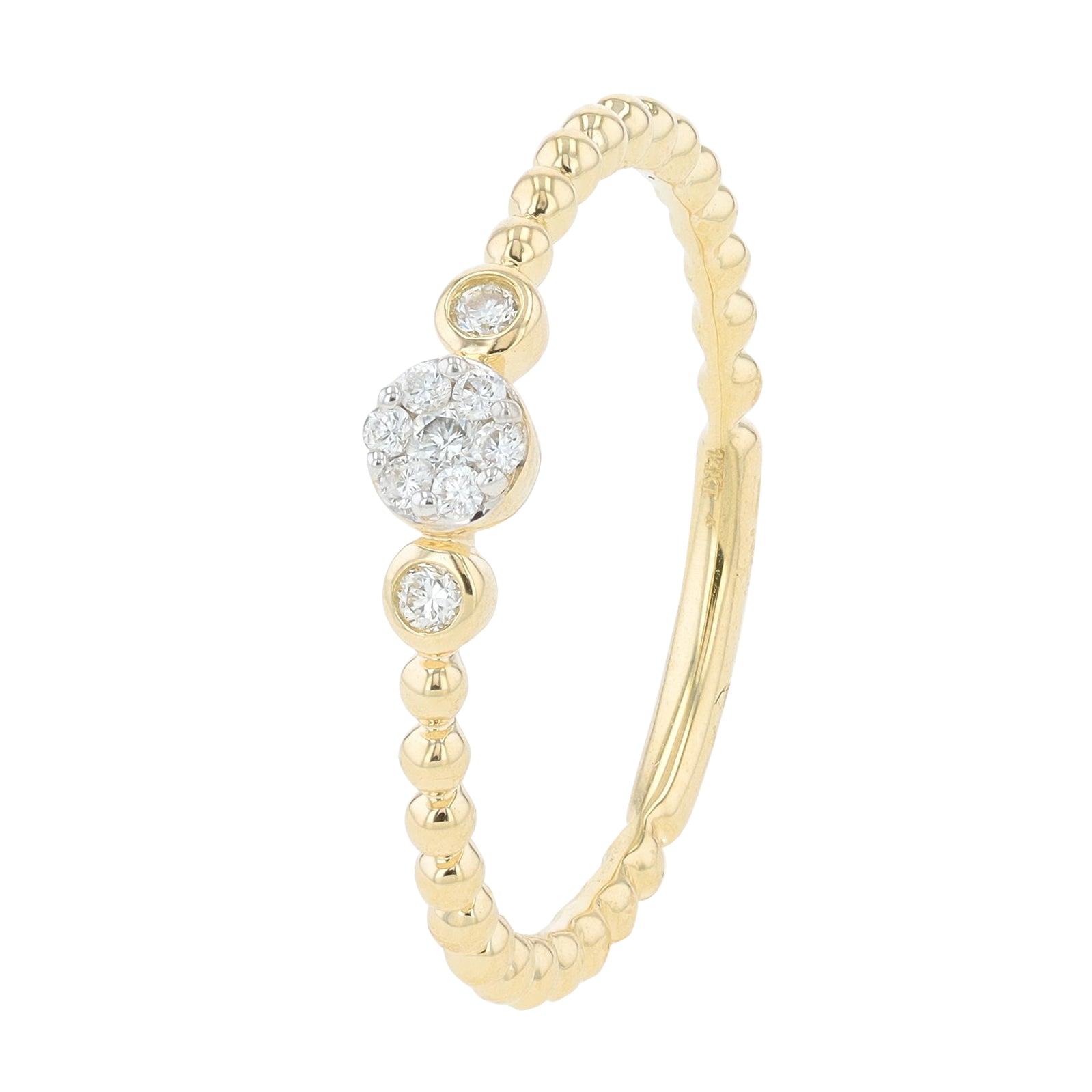 14K YG 0.09 CT Diamond Ring