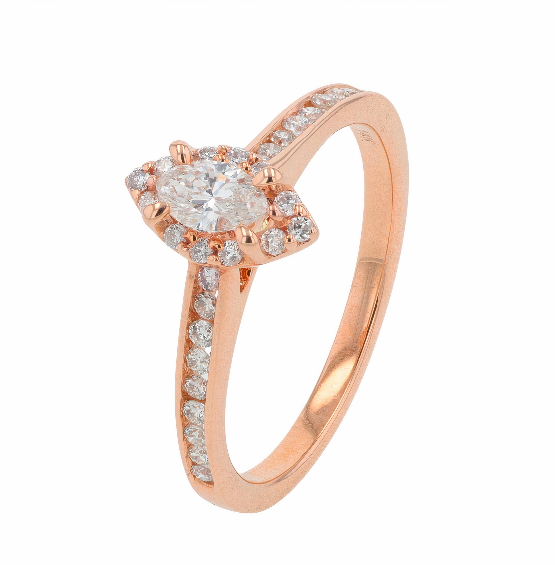 14K RG .25 CTR Marquise Diamond Engagement Ring