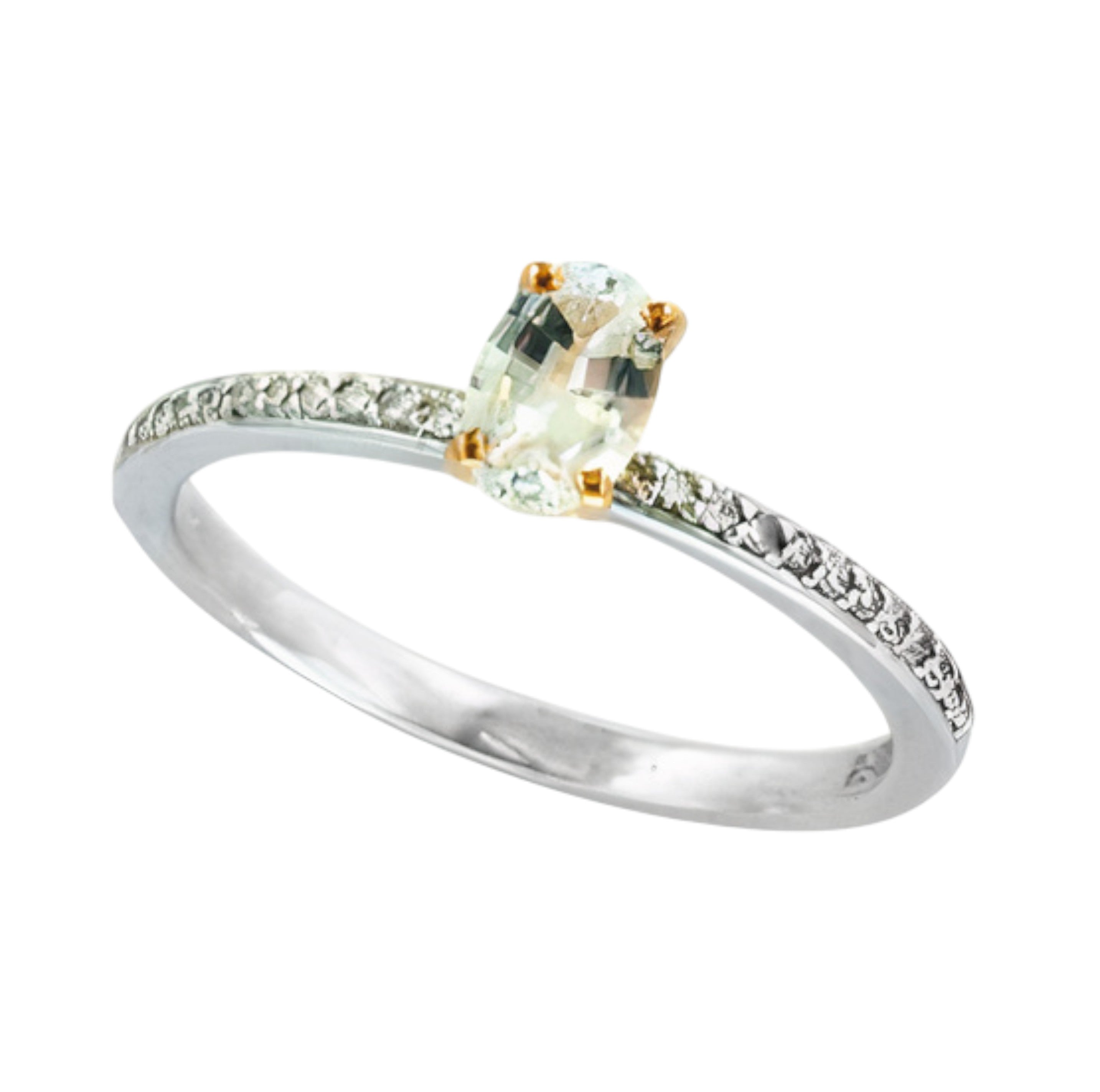 14K EFFY TT 0.57 CT White Sapphire Center Engagement Ring