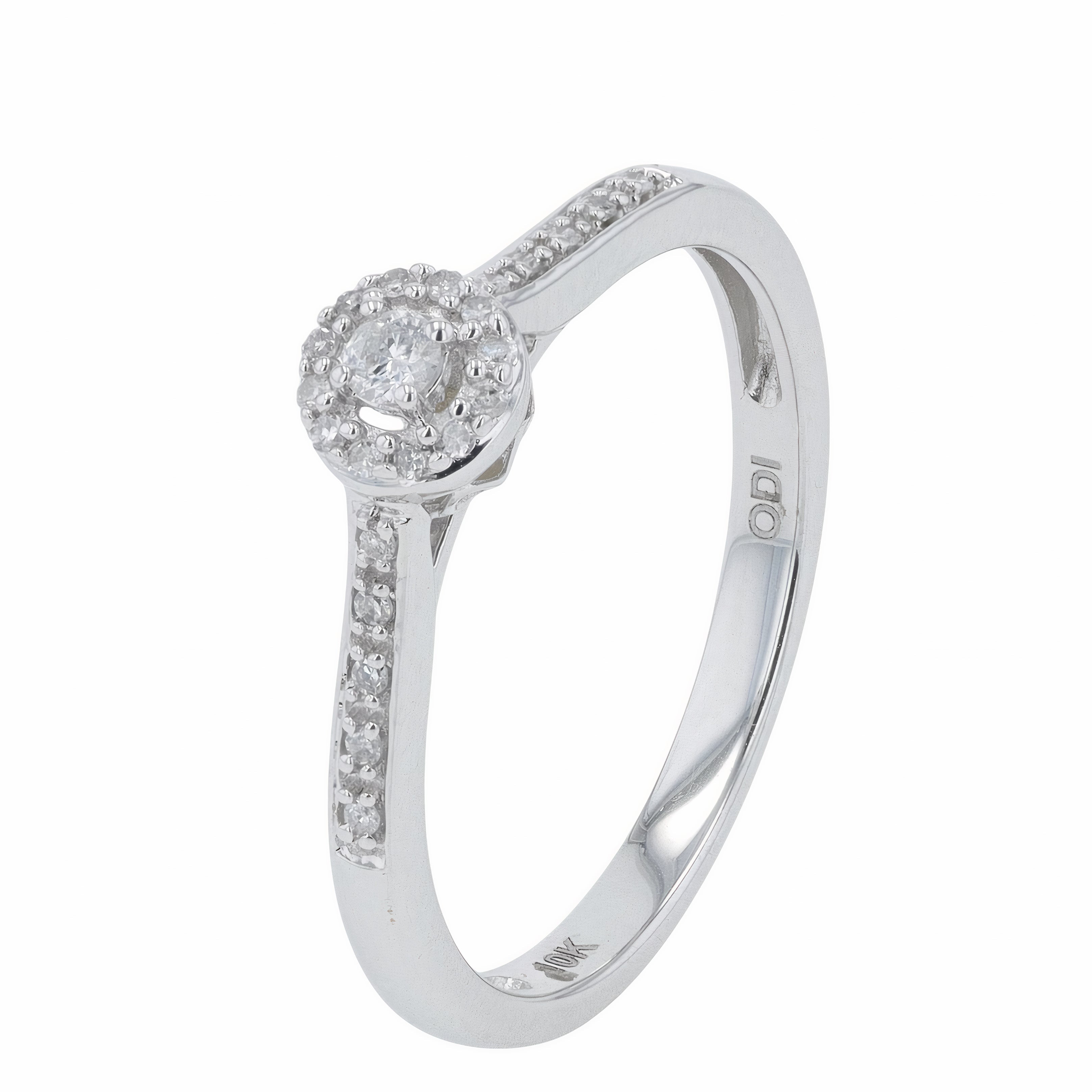 10K WG .12 CTW Diamond Engagement Ring
