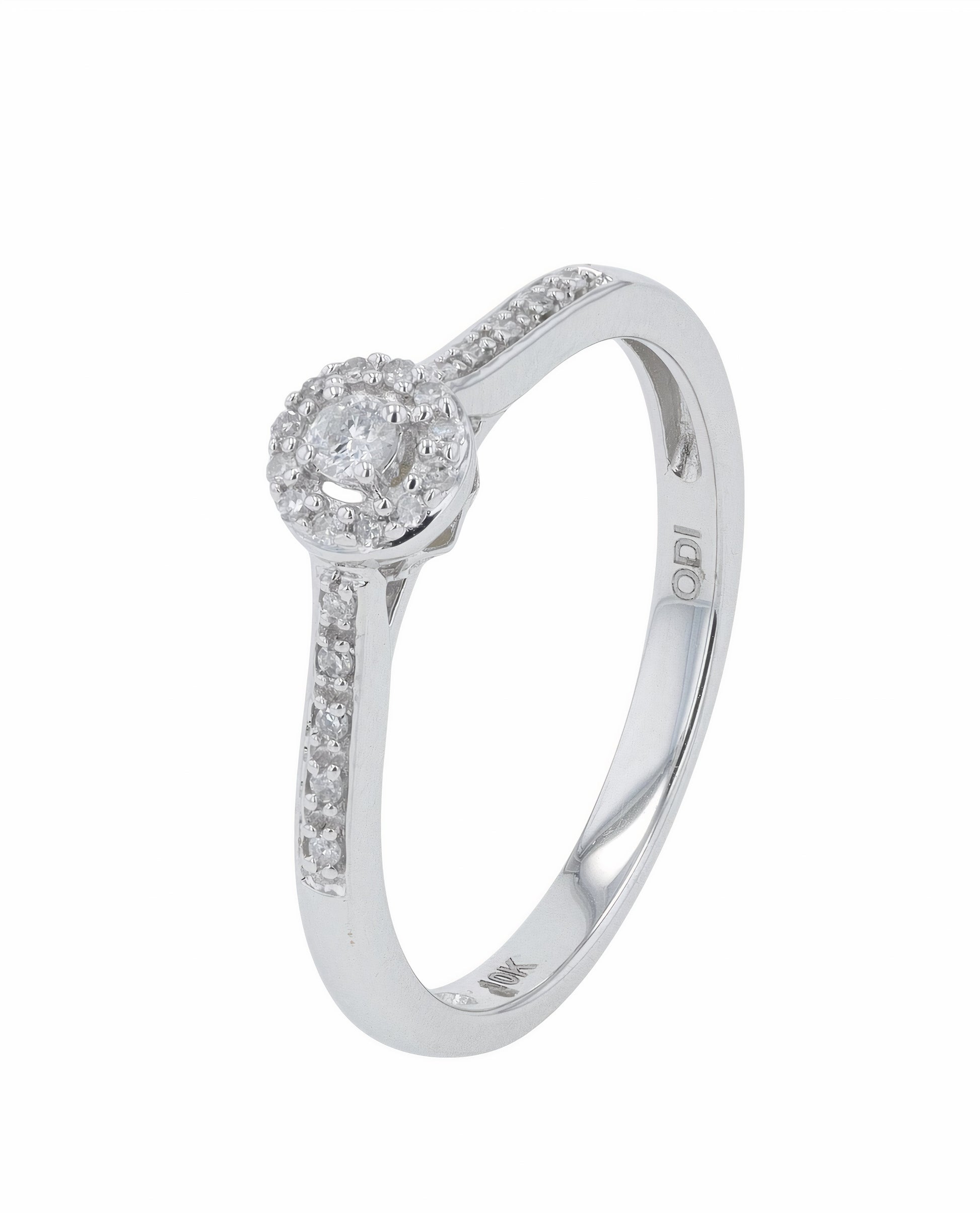 10K WG .12 CTW Diamond Engagement Ring