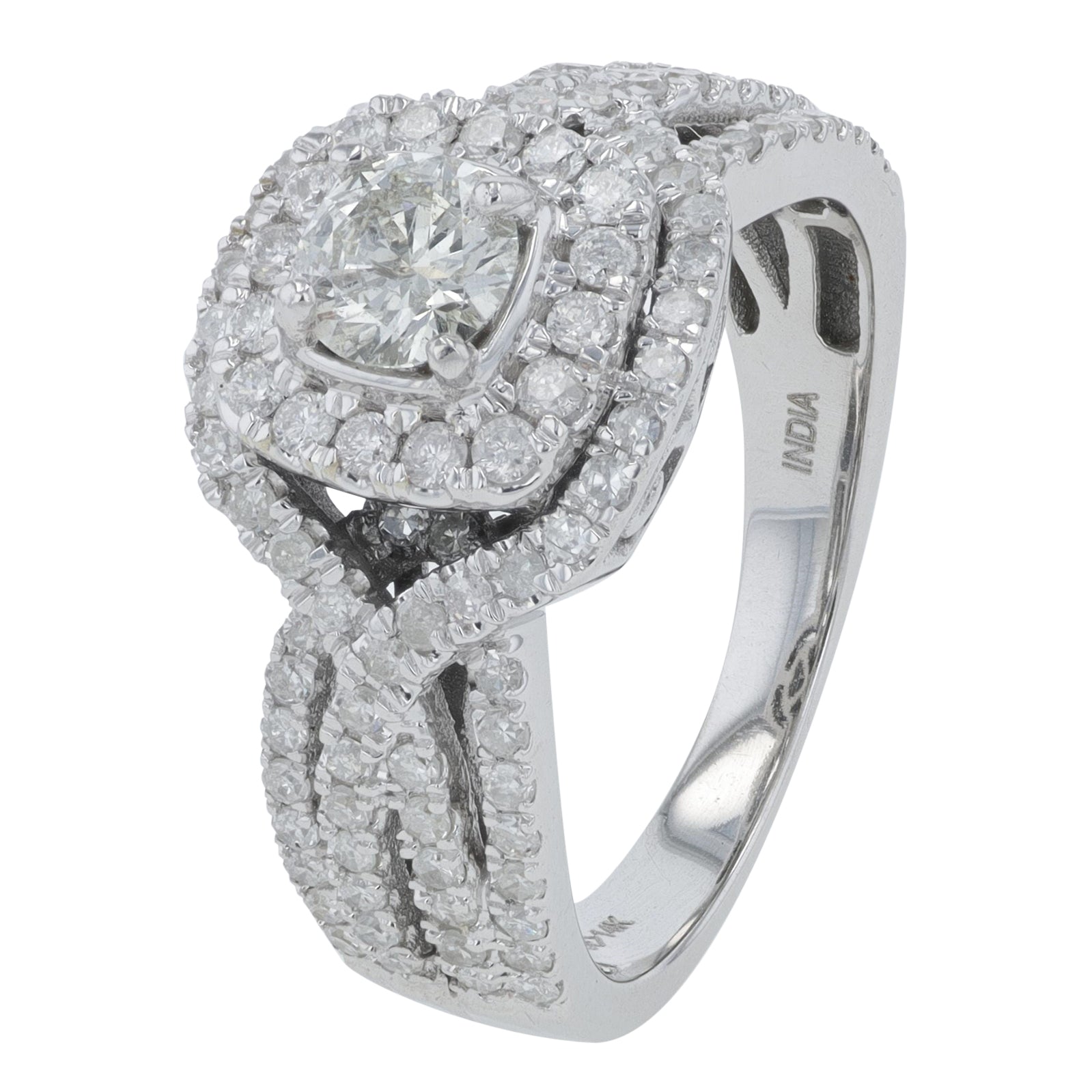 14K WG 0.38 CT Center Engagement Ring