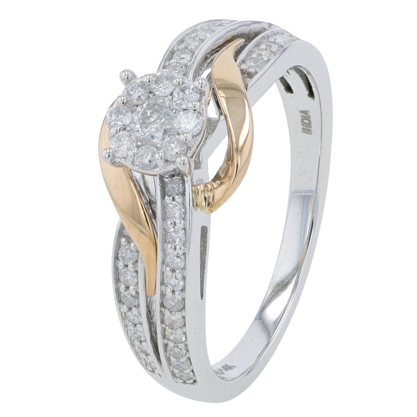 14K TT 1/2 CT Diamond Engagement Ring