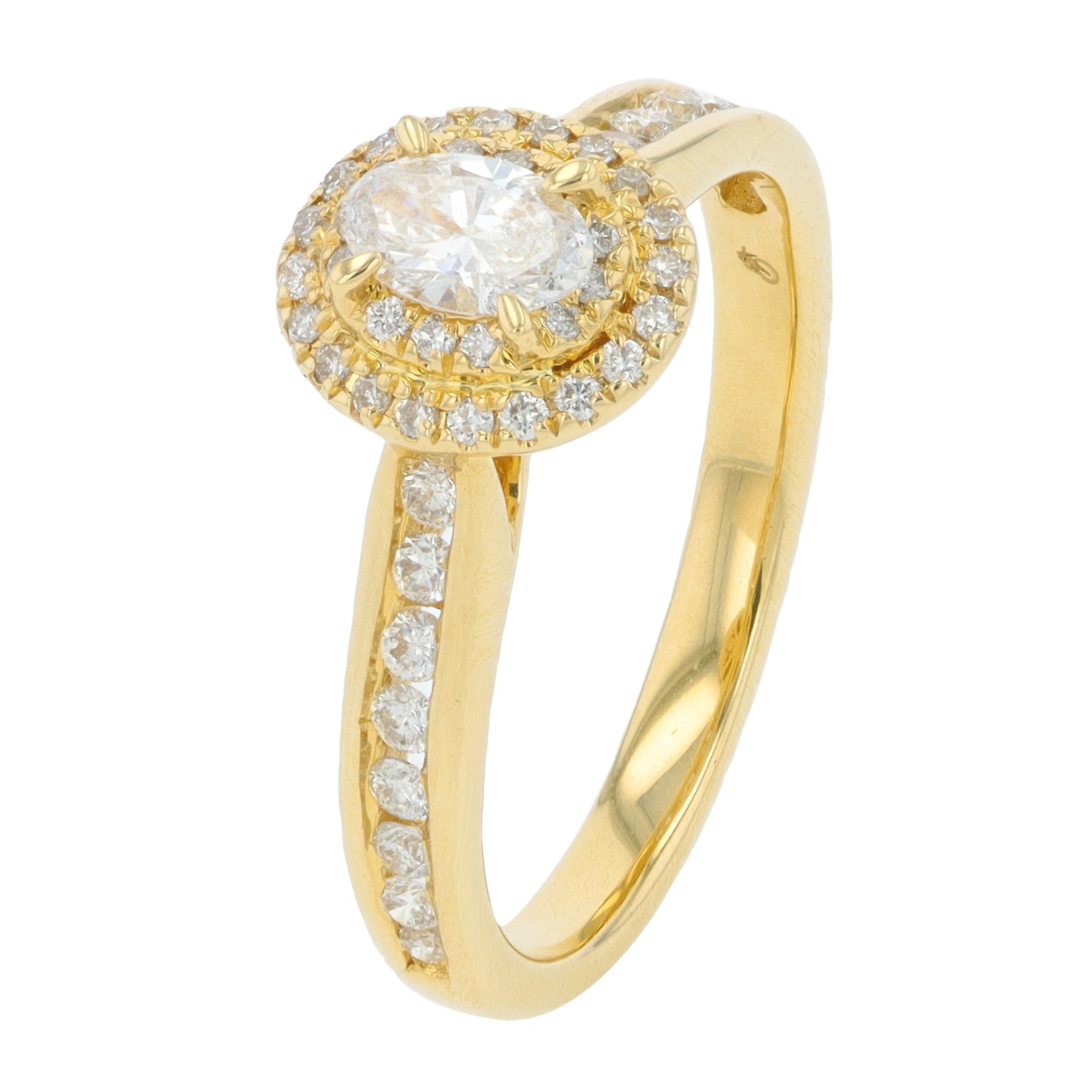14K YG .62 CTW Diamond Halo Engagement Ring