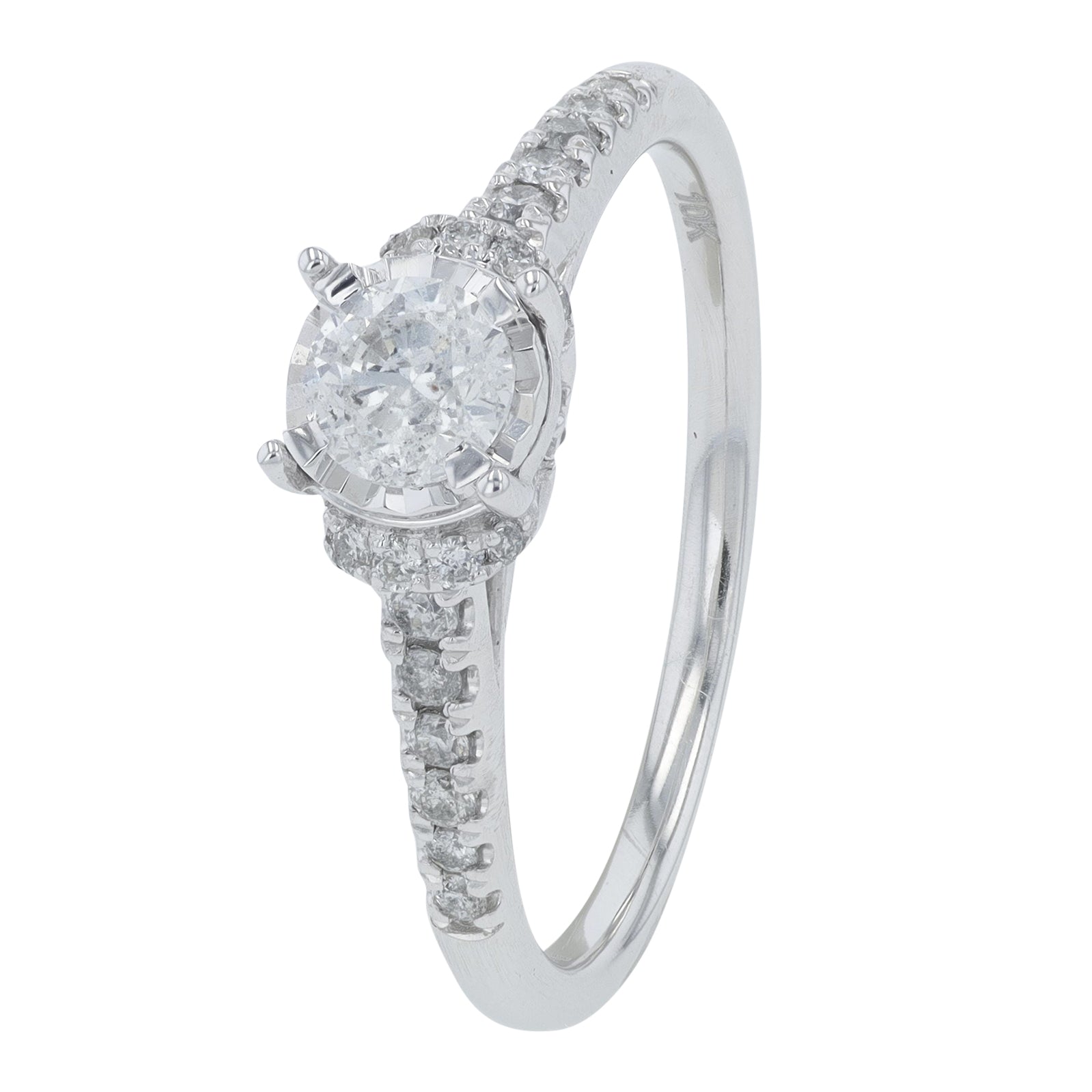 14K WG .50 CTW Diamond Engagement Ring
