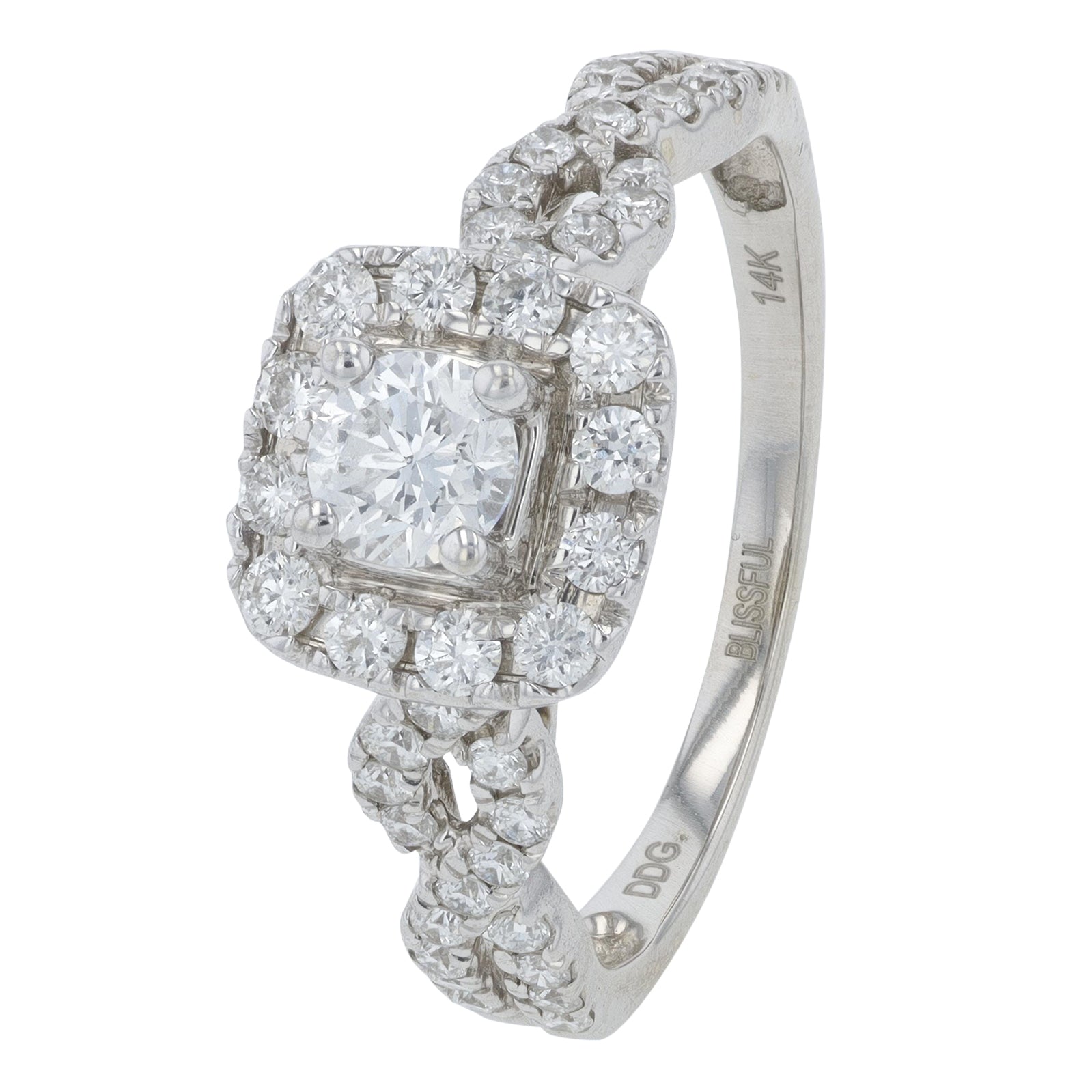 14K WG .88 CTW Diamond Engagement Ring