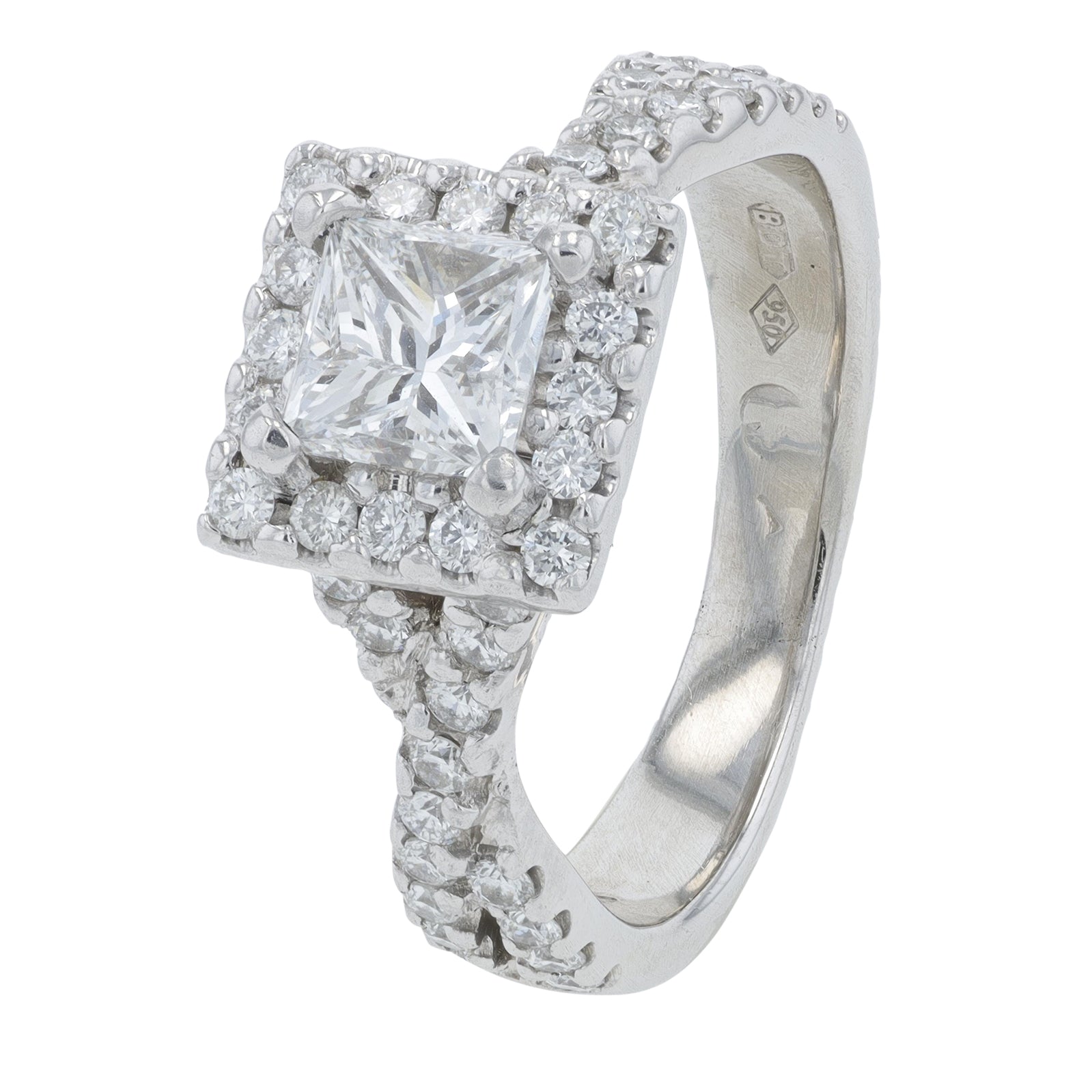 PT950 2 CT Diamond Engagement Ring