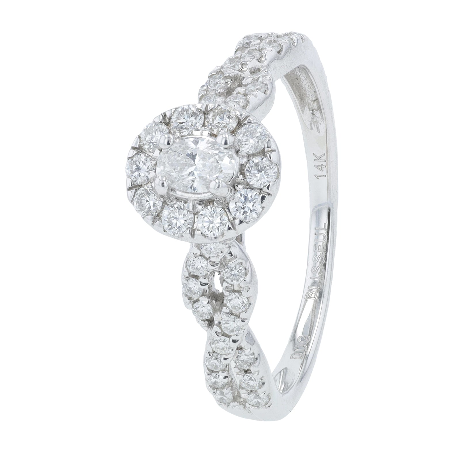 14K WG .50 CTW Diamond Engagement Ring