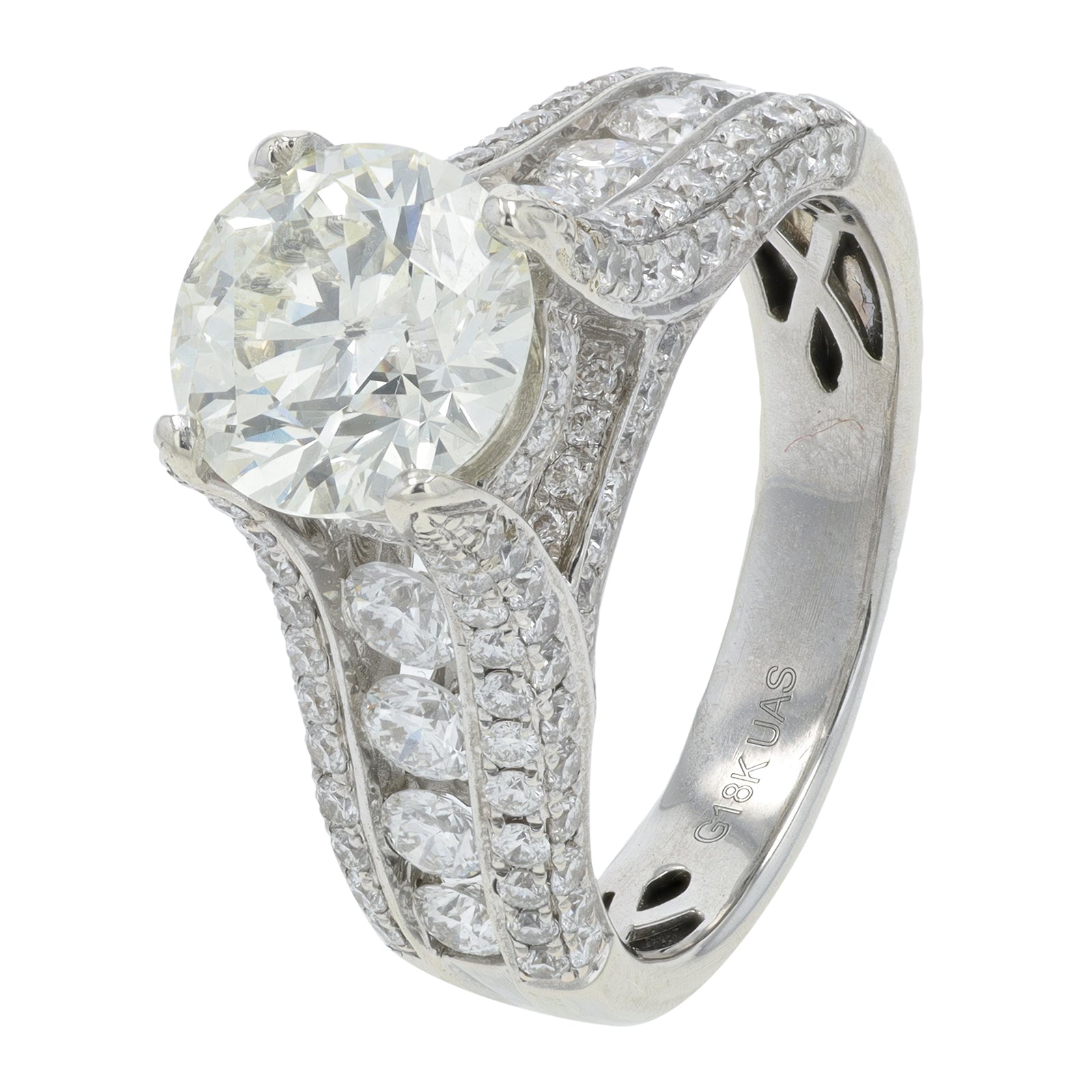 18K WG 3.60 CT Diamond Engagement Ring