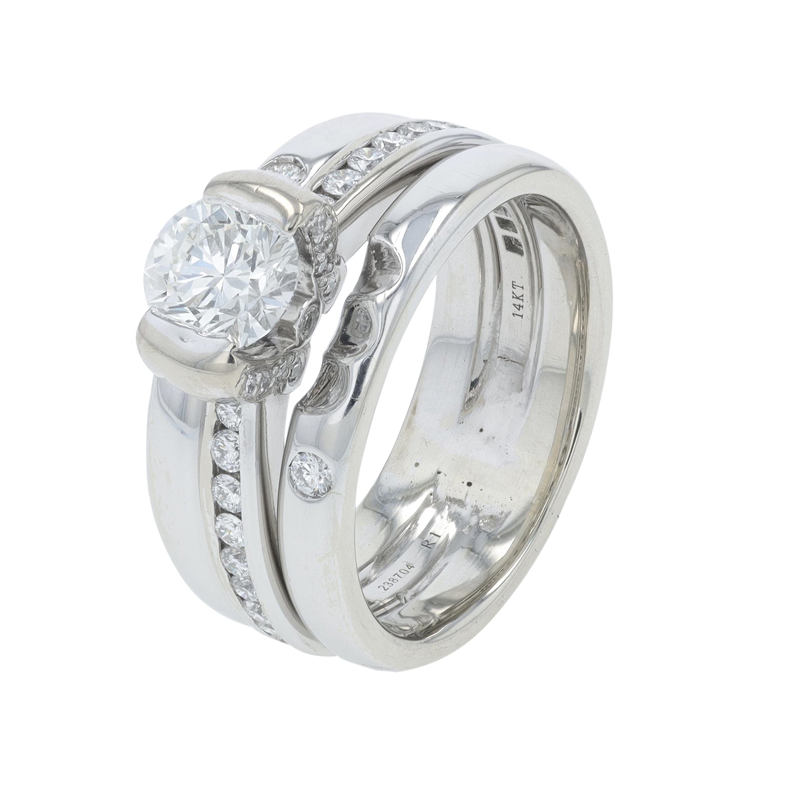 14K WG 1 CTW Diamond Engagement Ring