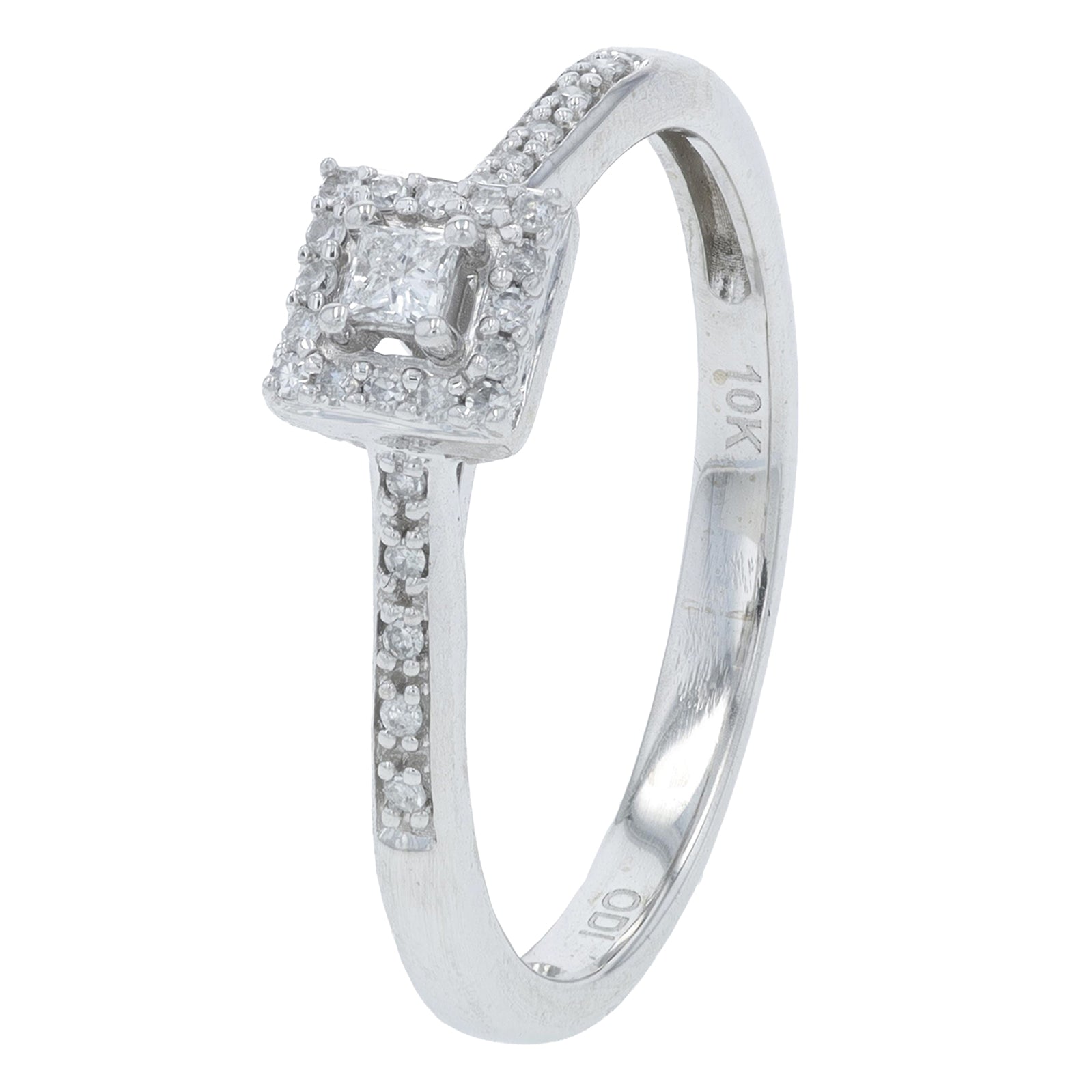10K WG .13 CTW Diamond Engagement Ring