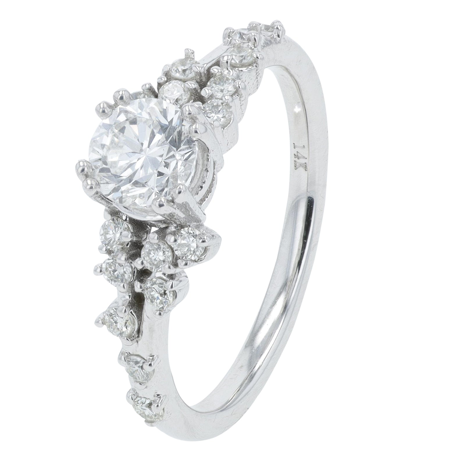 14K WG .90 CTW Diamond Engagement Ring
