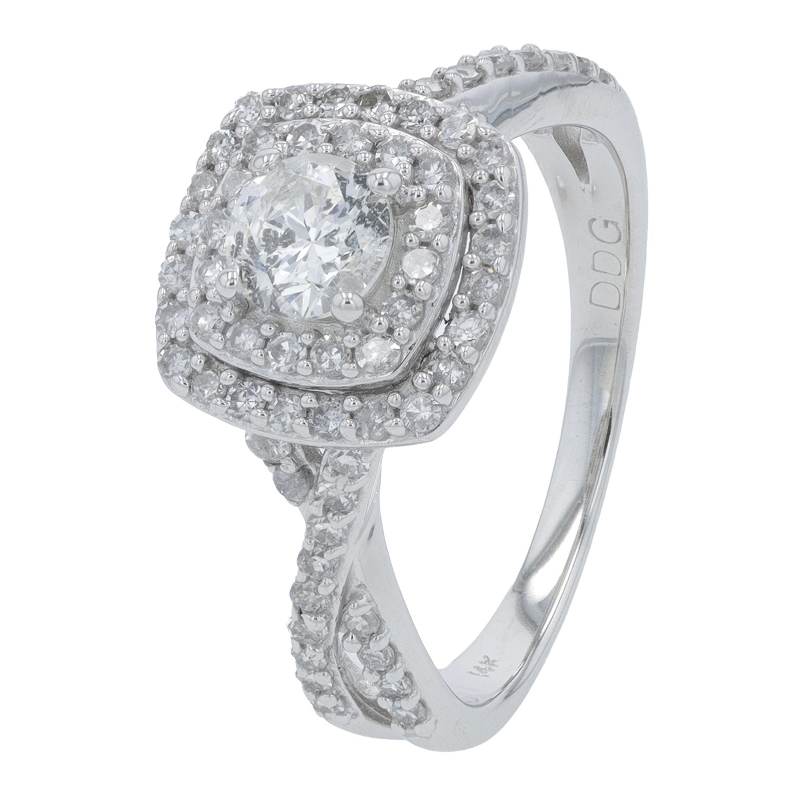 14K WG 1 CTW Diamond Engagement Ring