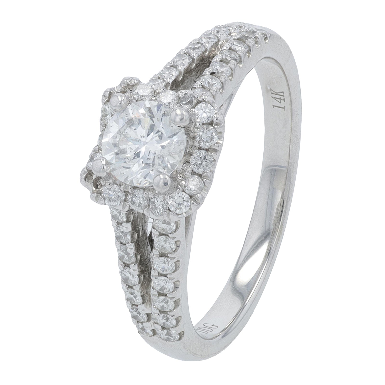 14K WG 1 CTW Diamond Engagement Ring