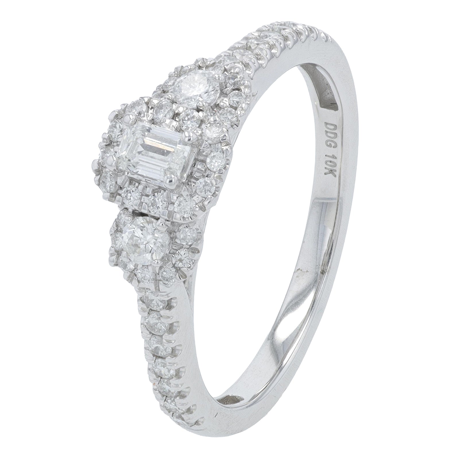 10K WG .50 CTW Diamond Engagement Ring