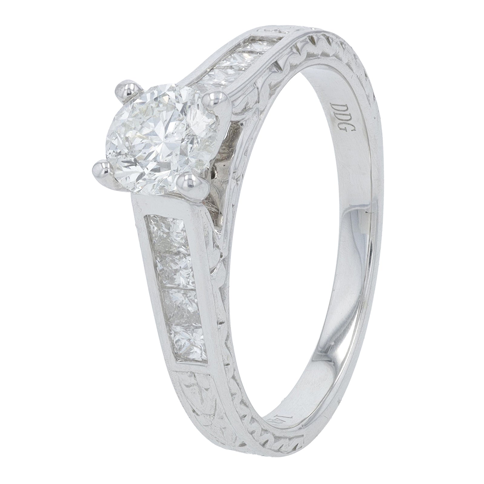 14K WG 1 CTW Diamond Engagement Ring
