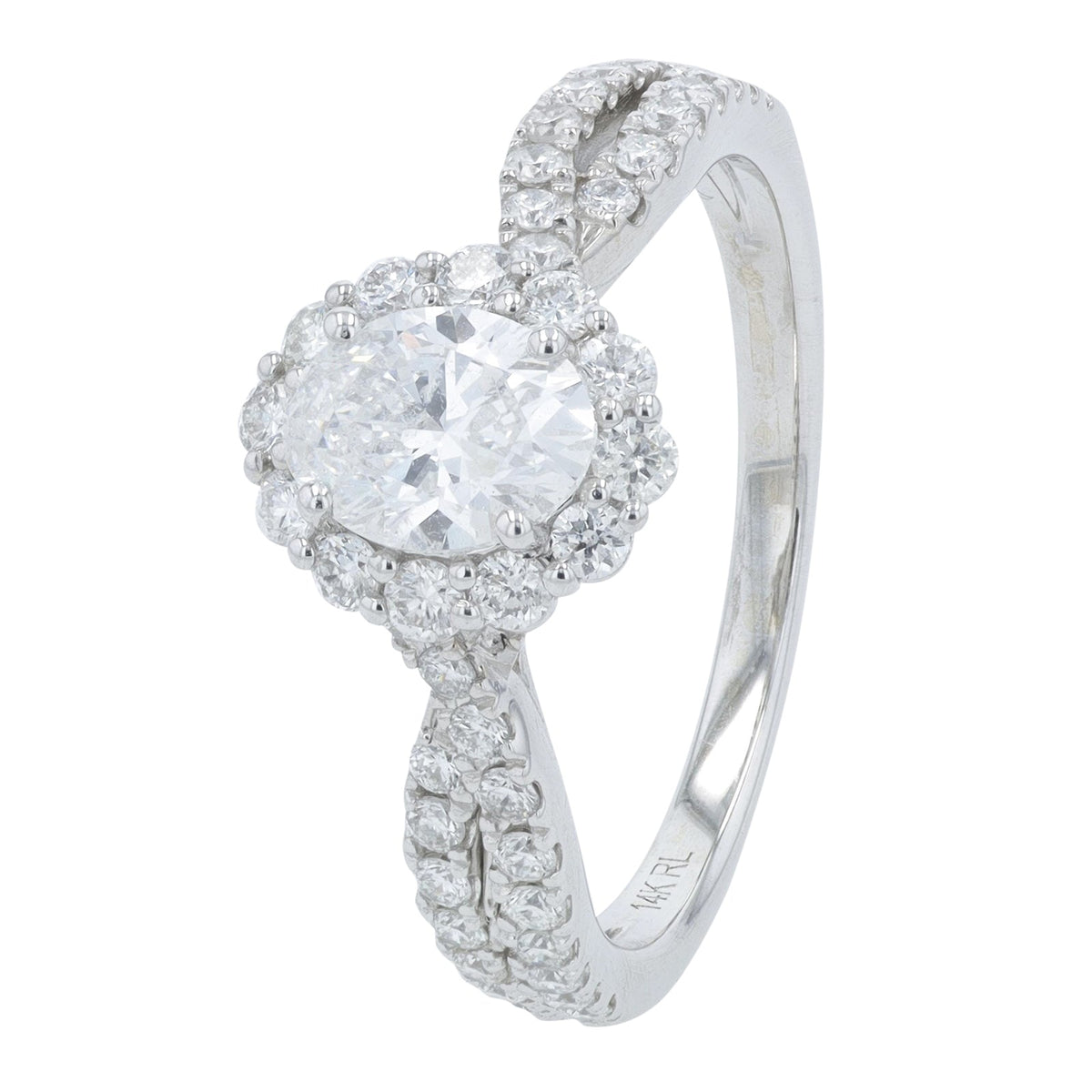 14K WG 1.35 CTW Diamond Engagement Ring