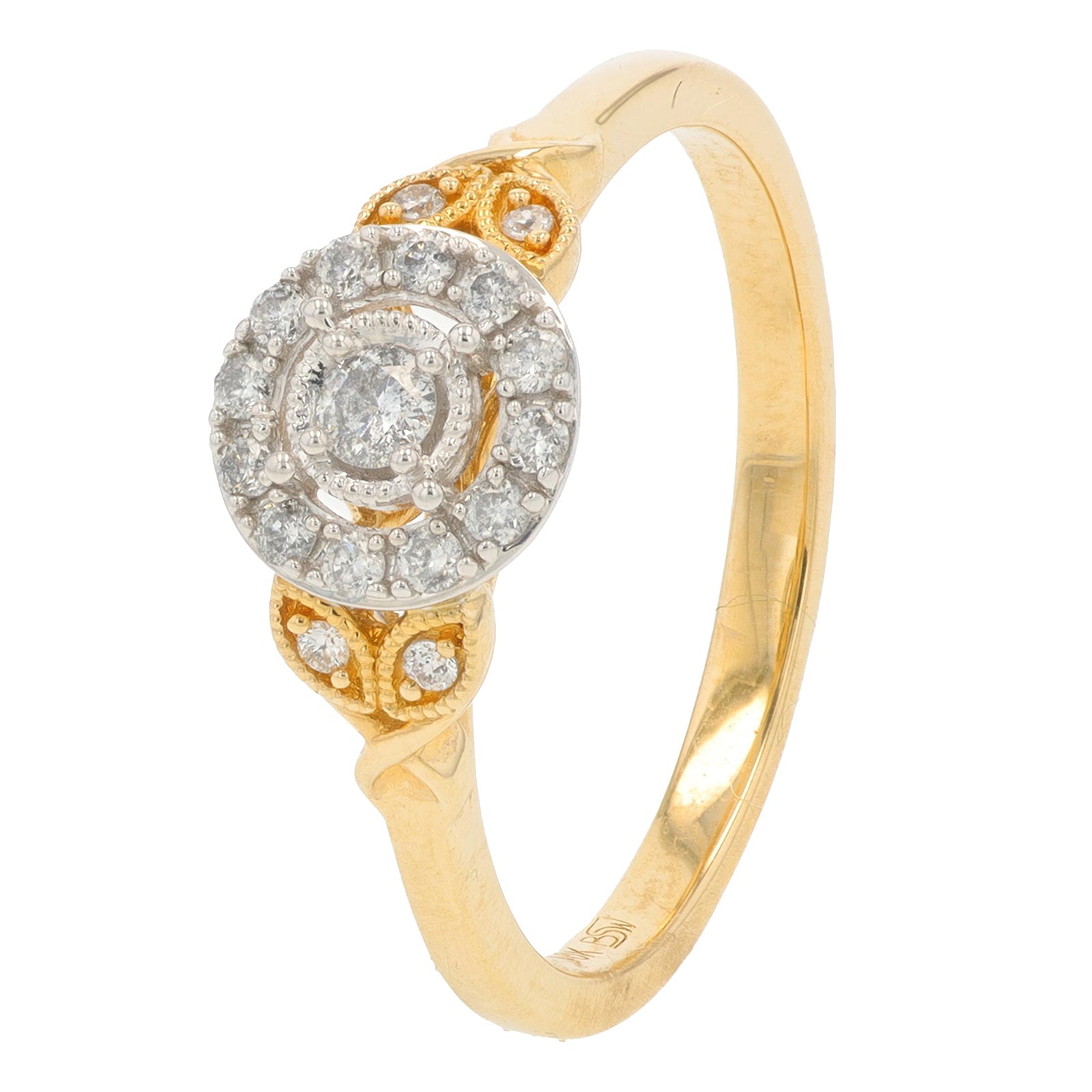 10K TT 0.20 CT Diamond Engagement Ring