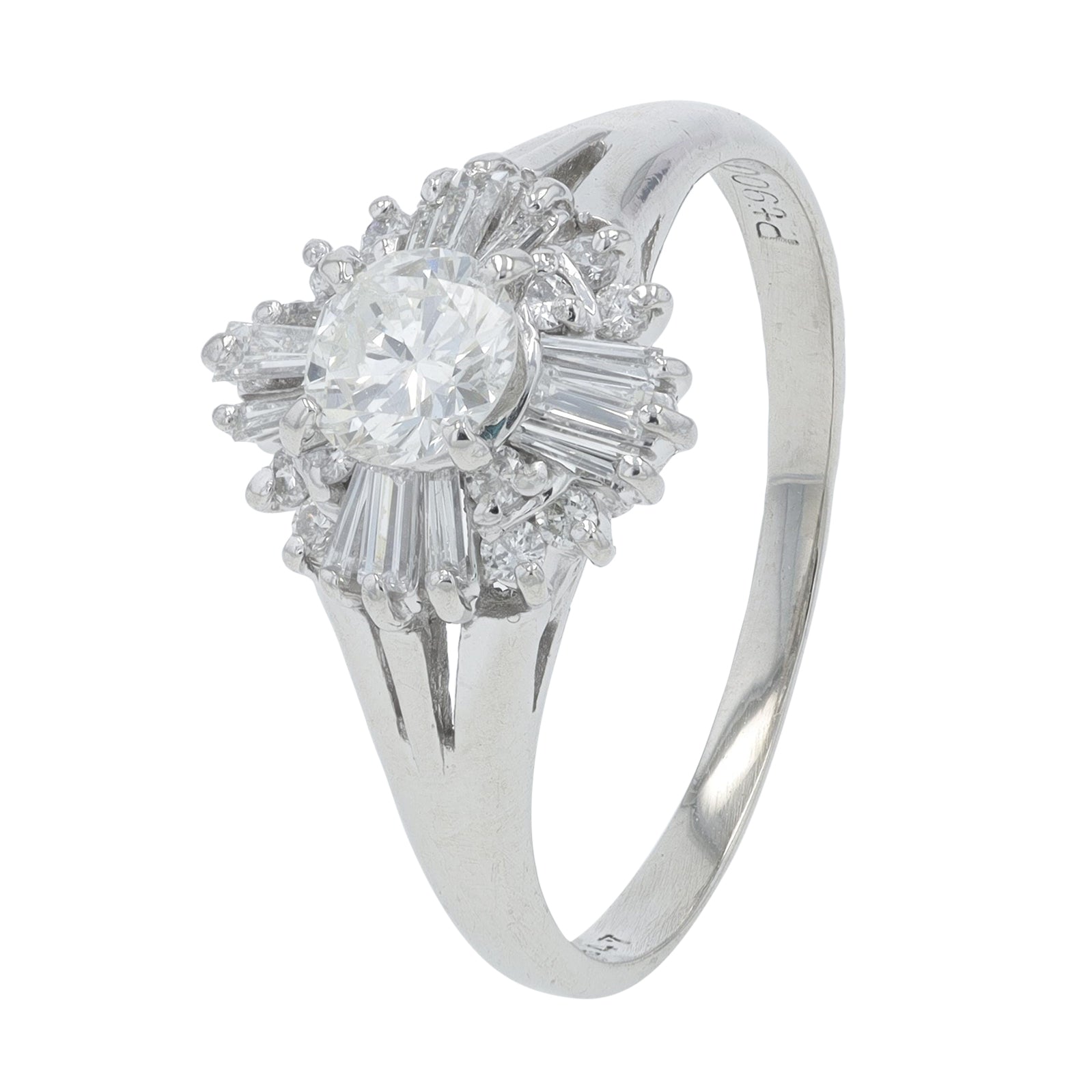 PT900 .71 CTW Diamond Engagement Ring