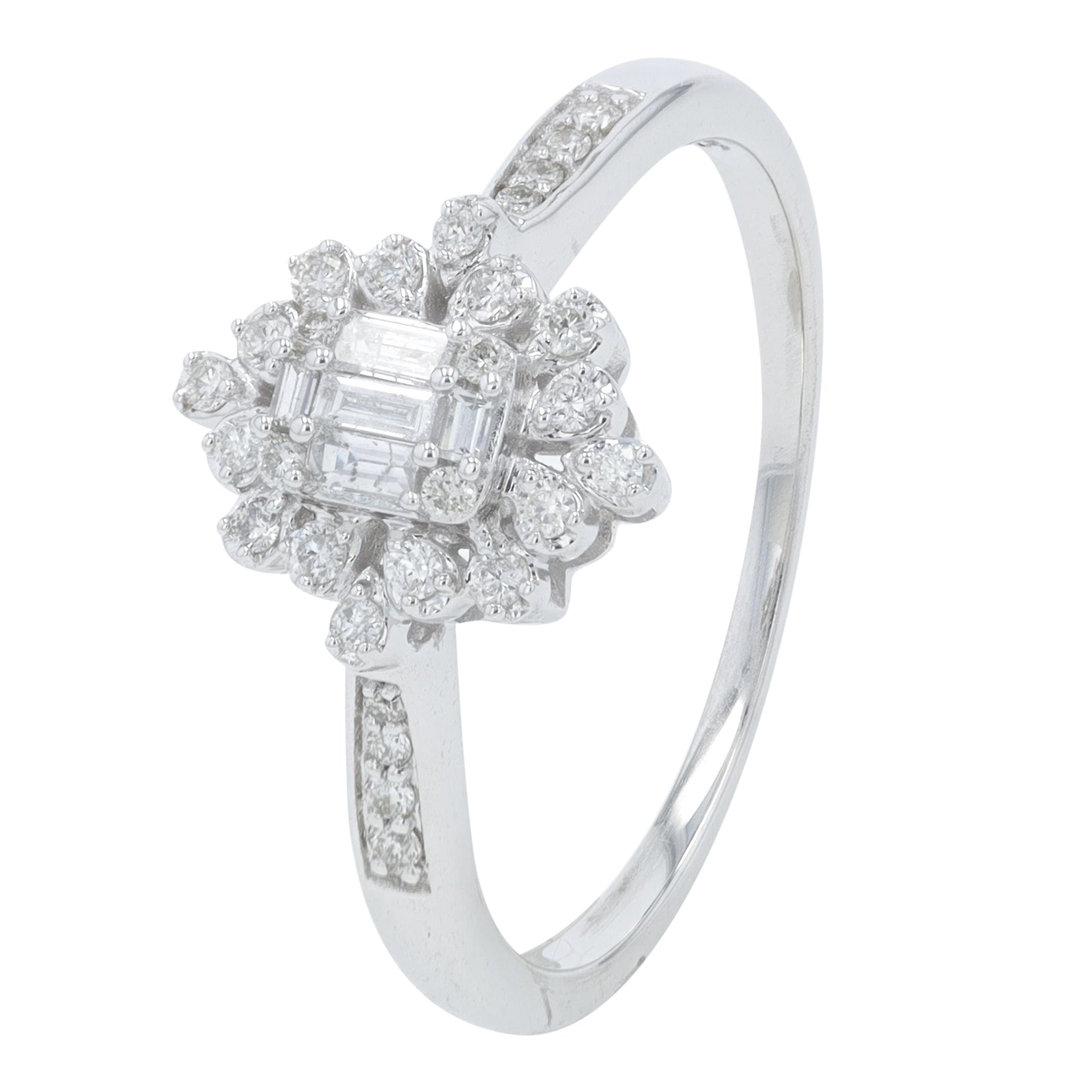 14K WG .25 CTW Diamond Engagement Ring