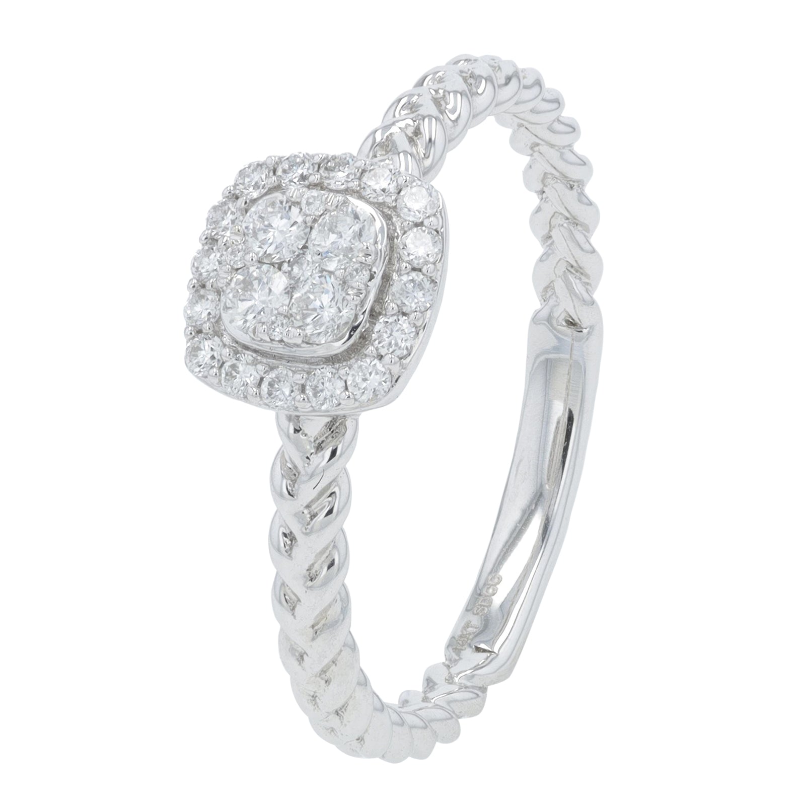 14K WG .25 CTW Diamond Engagement Ring
