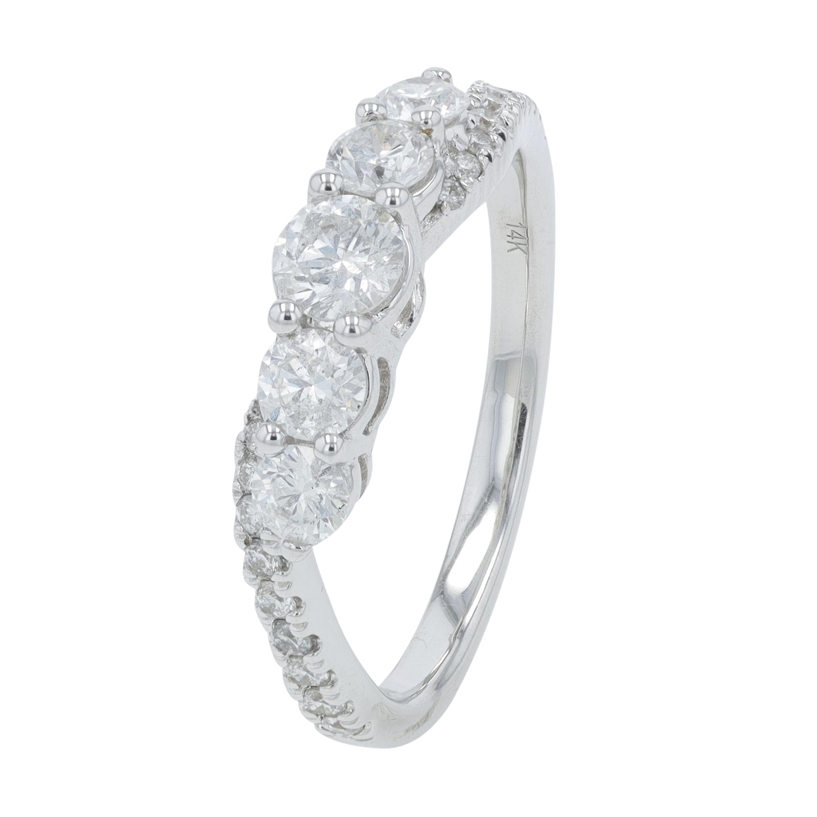 14K WG 1 CTW Diamond Crossover Ring