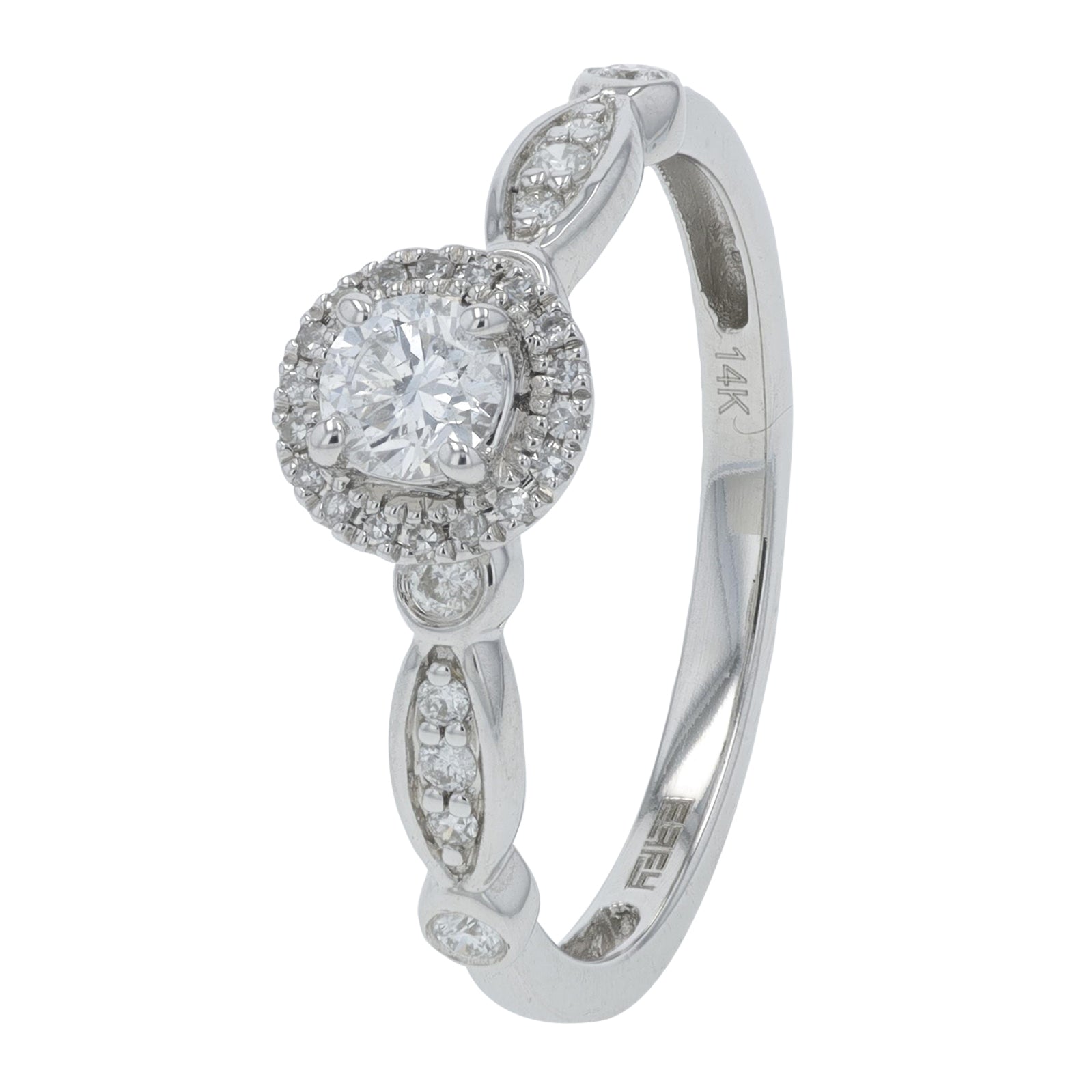 14K WG .38 CTW Diamond Engagement Ring