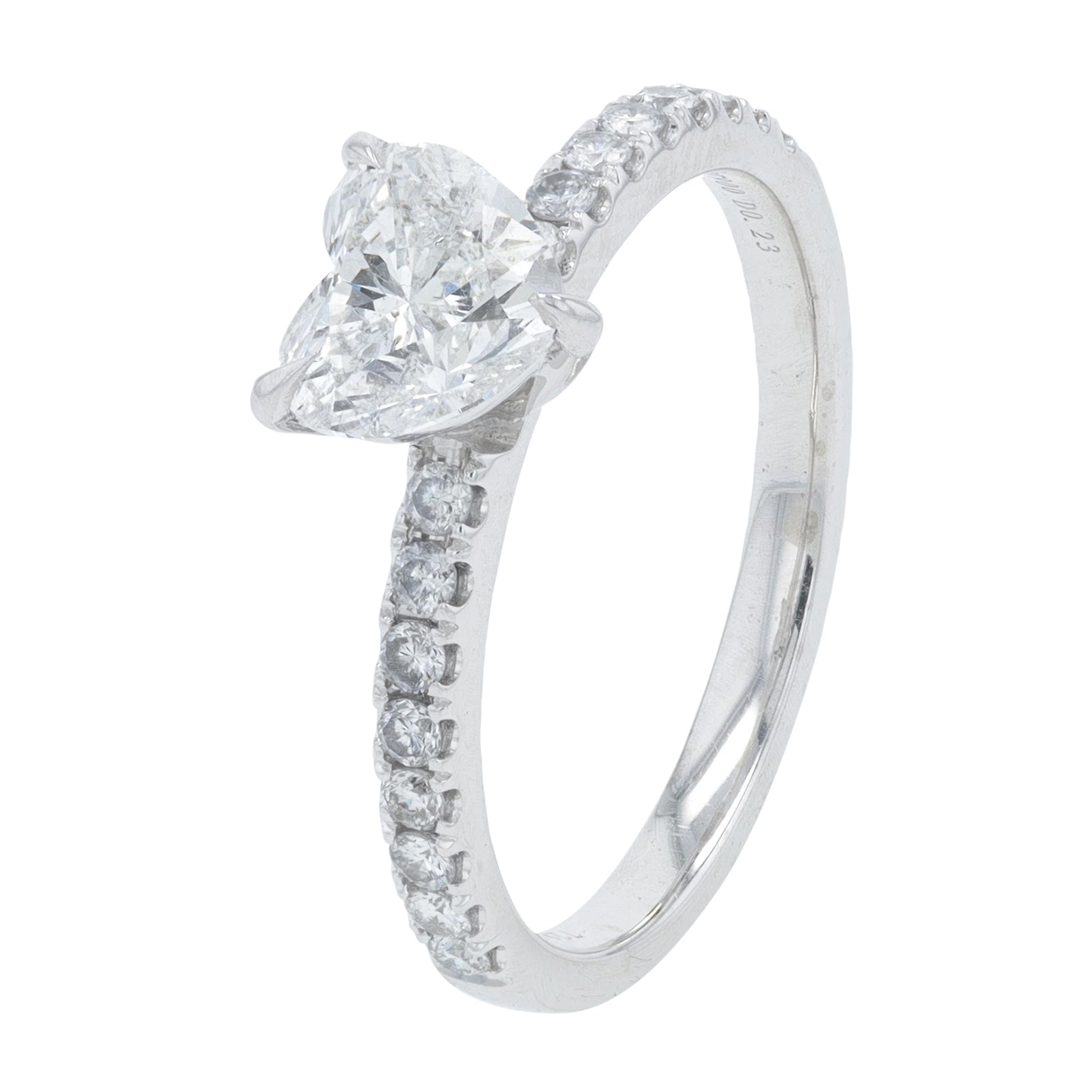 PT950 1.18 CTW Diamond Heart Engagement Ring