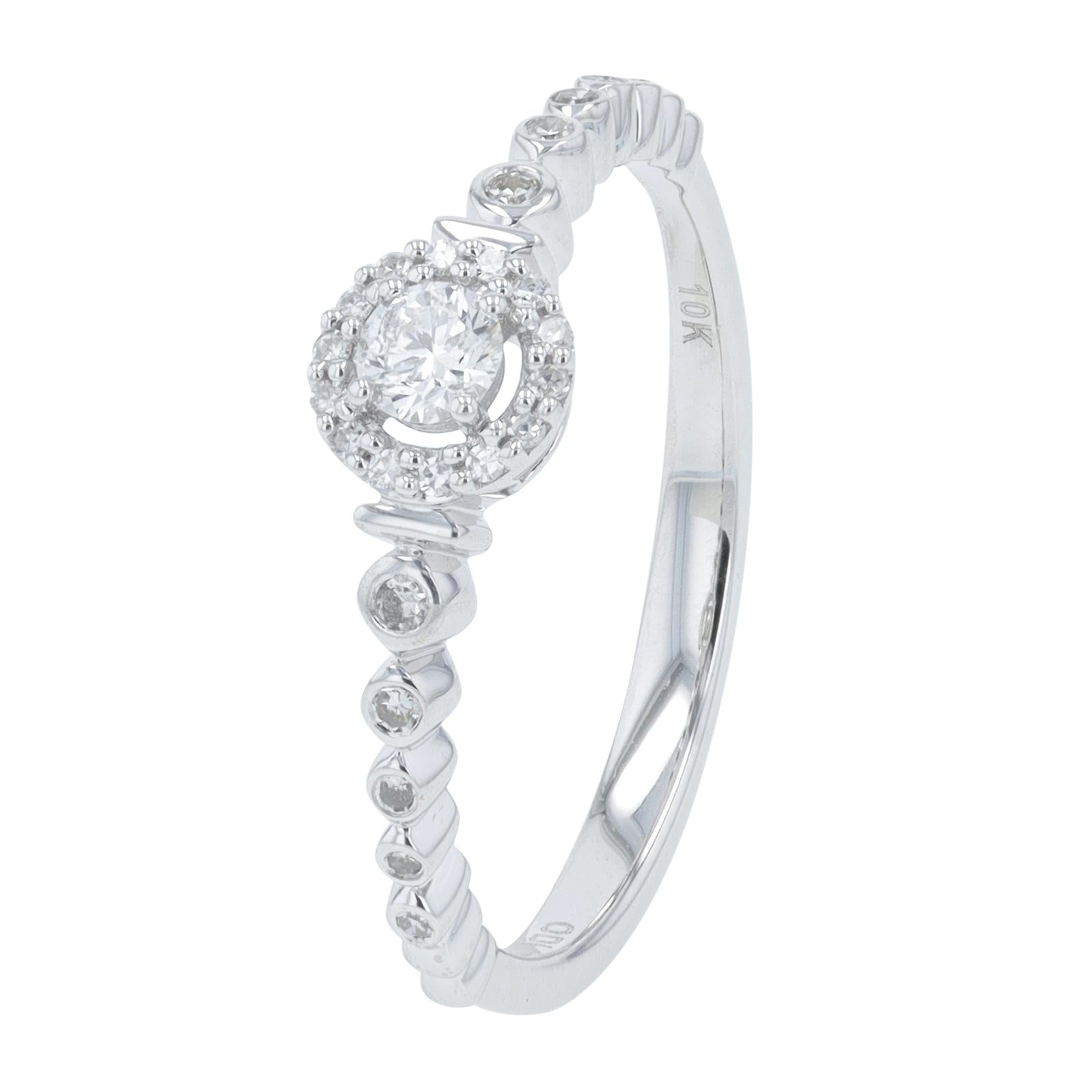 10K WG .20 CT Diamond Engagement Ring