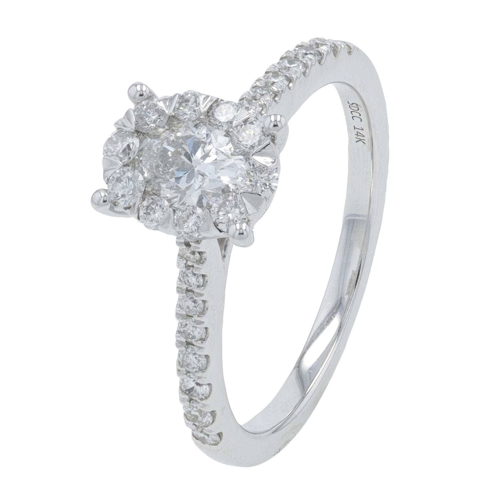 14K WG 1 CT Diamond Engagement Ring