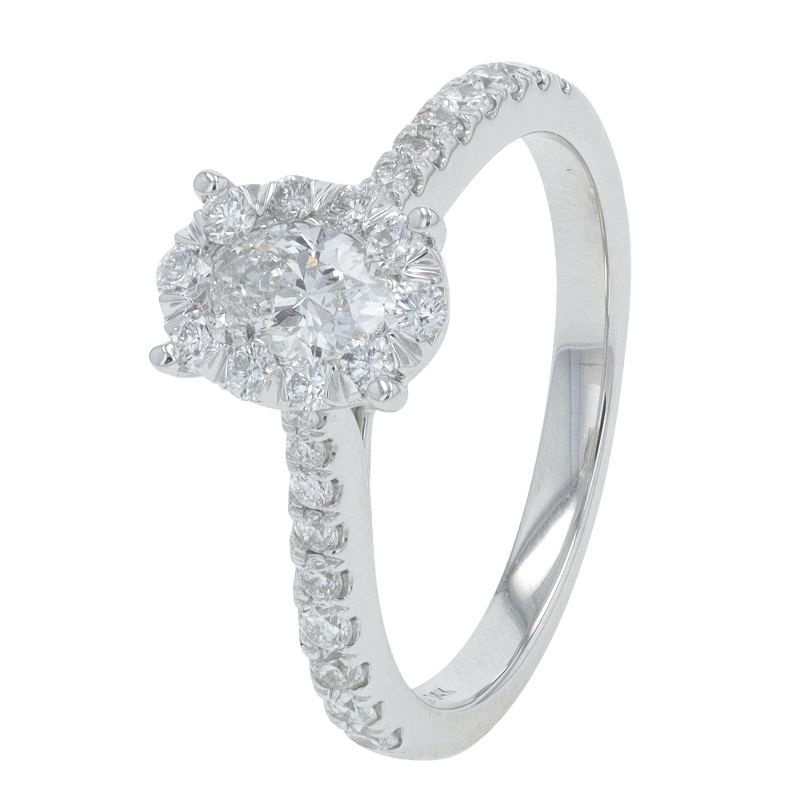 14K WG 1 CT Diamond Engagement Ring