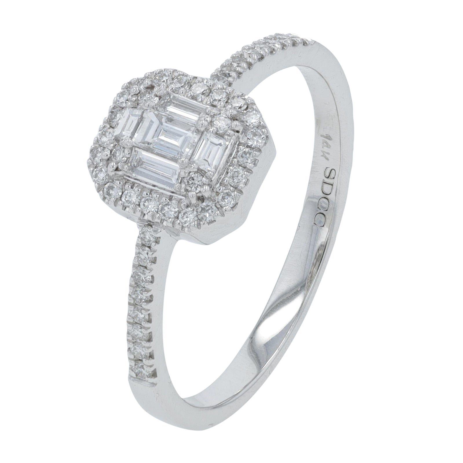14K WG .33 CT Diamond Engagement Ring