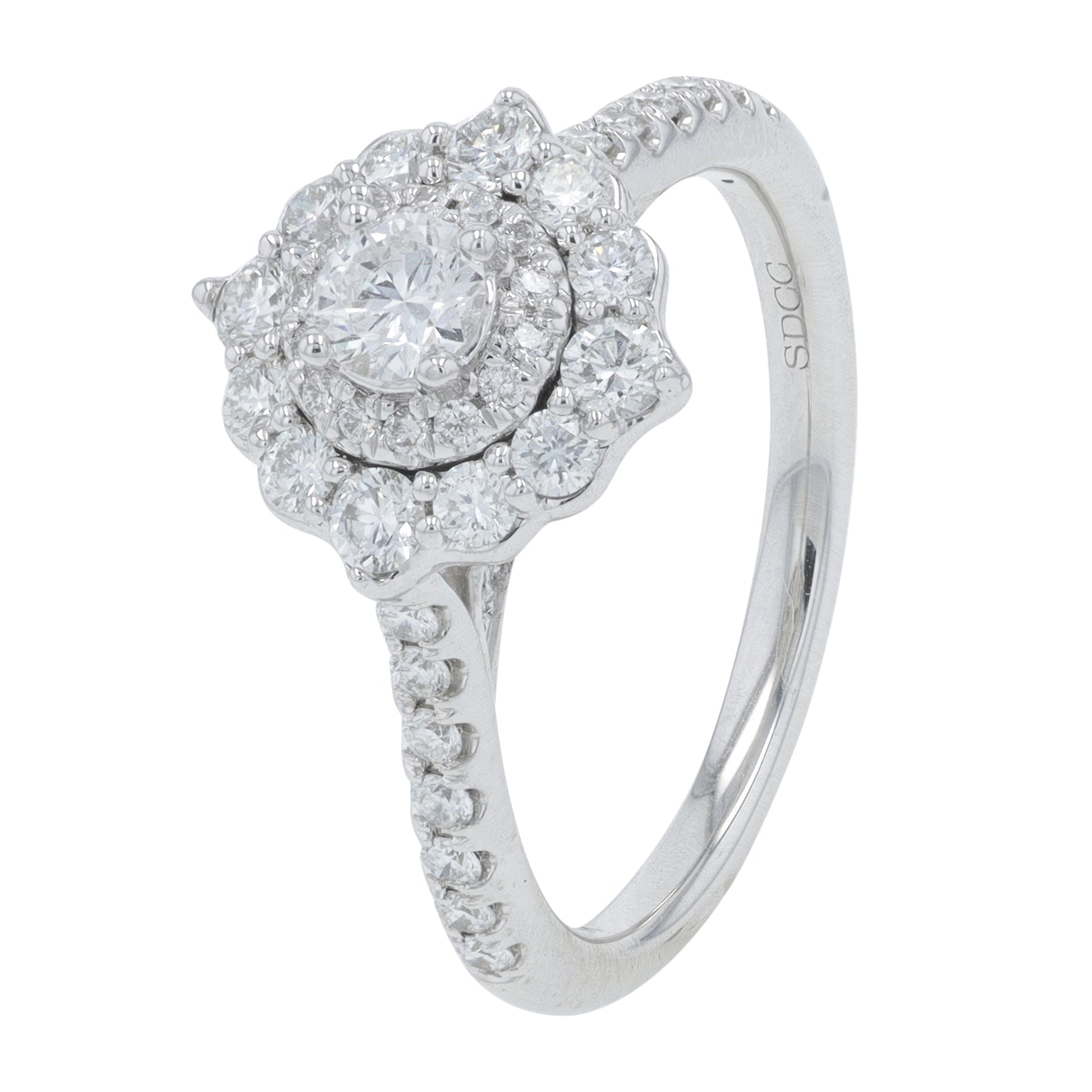 14K WG 1 CT Diamond Engagement Ring