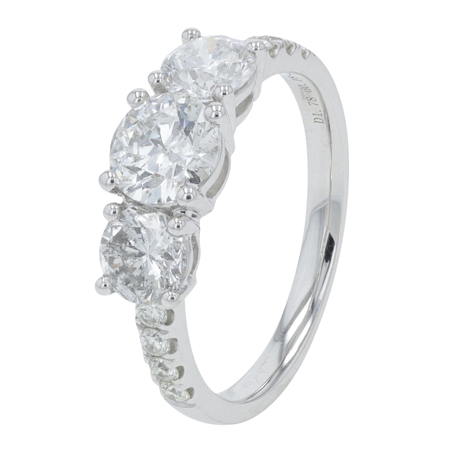 PT900 1.96 CTW Diamond Three Stone Ring