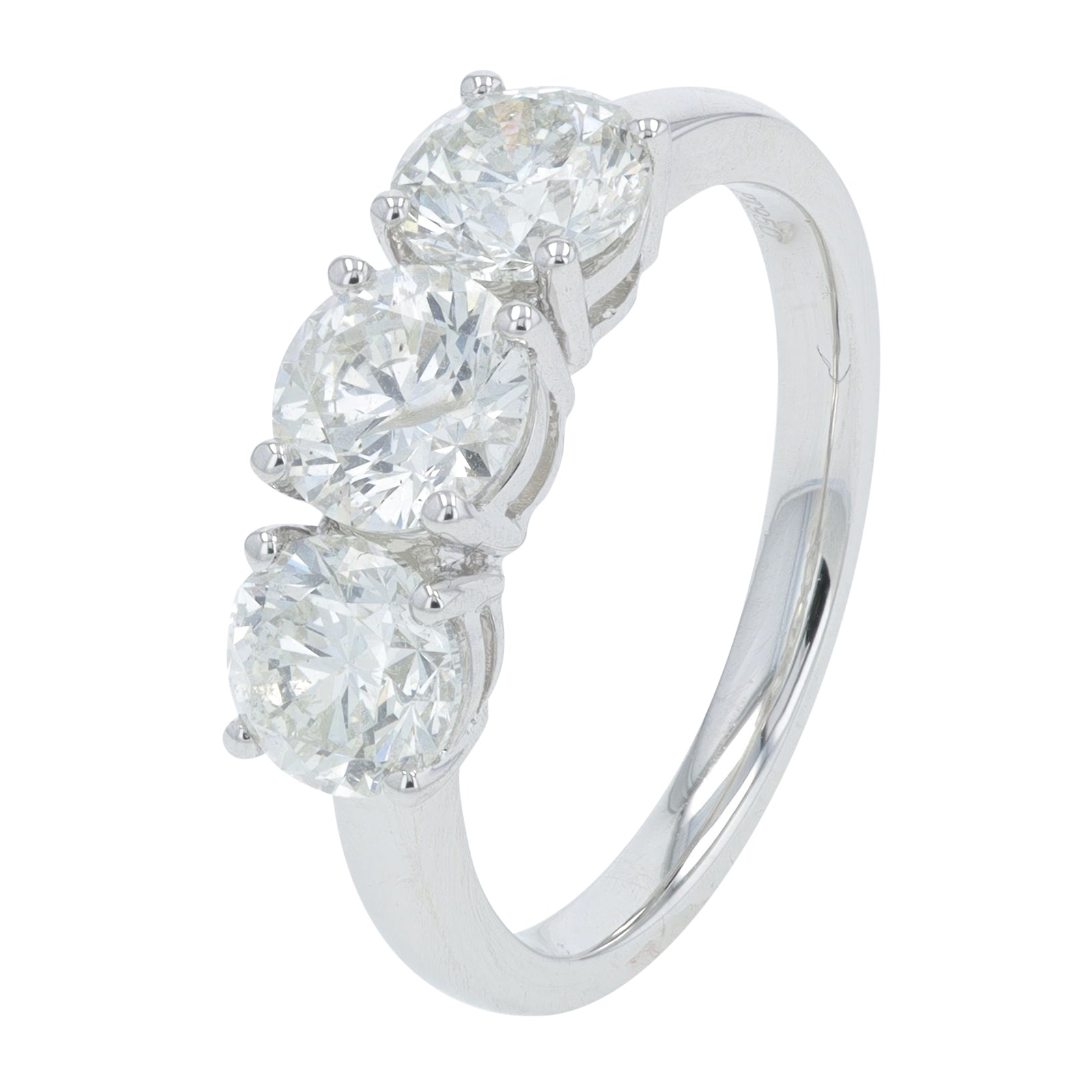 PT950 2.18 CTW Diamond Three Stone Ring