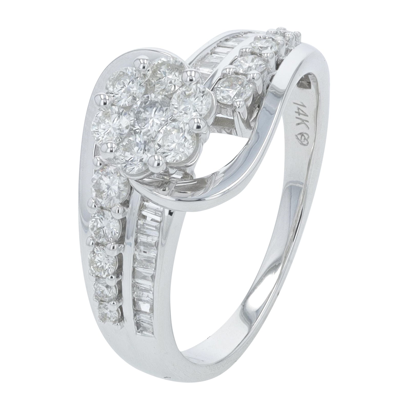 14K WG 1 CT Diamond Engagement Ring