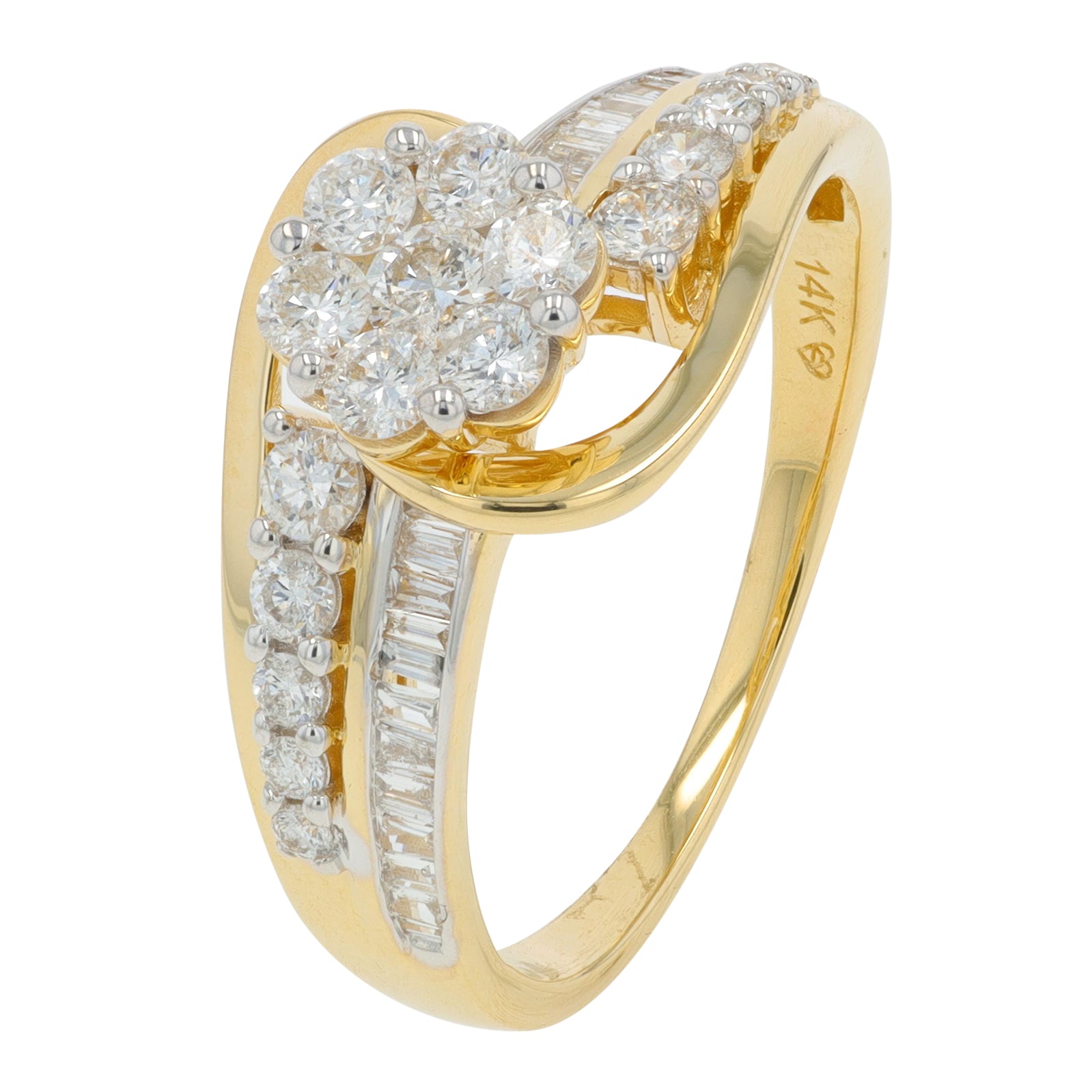 14K YG 1 CTW Diamond Engagement Ring