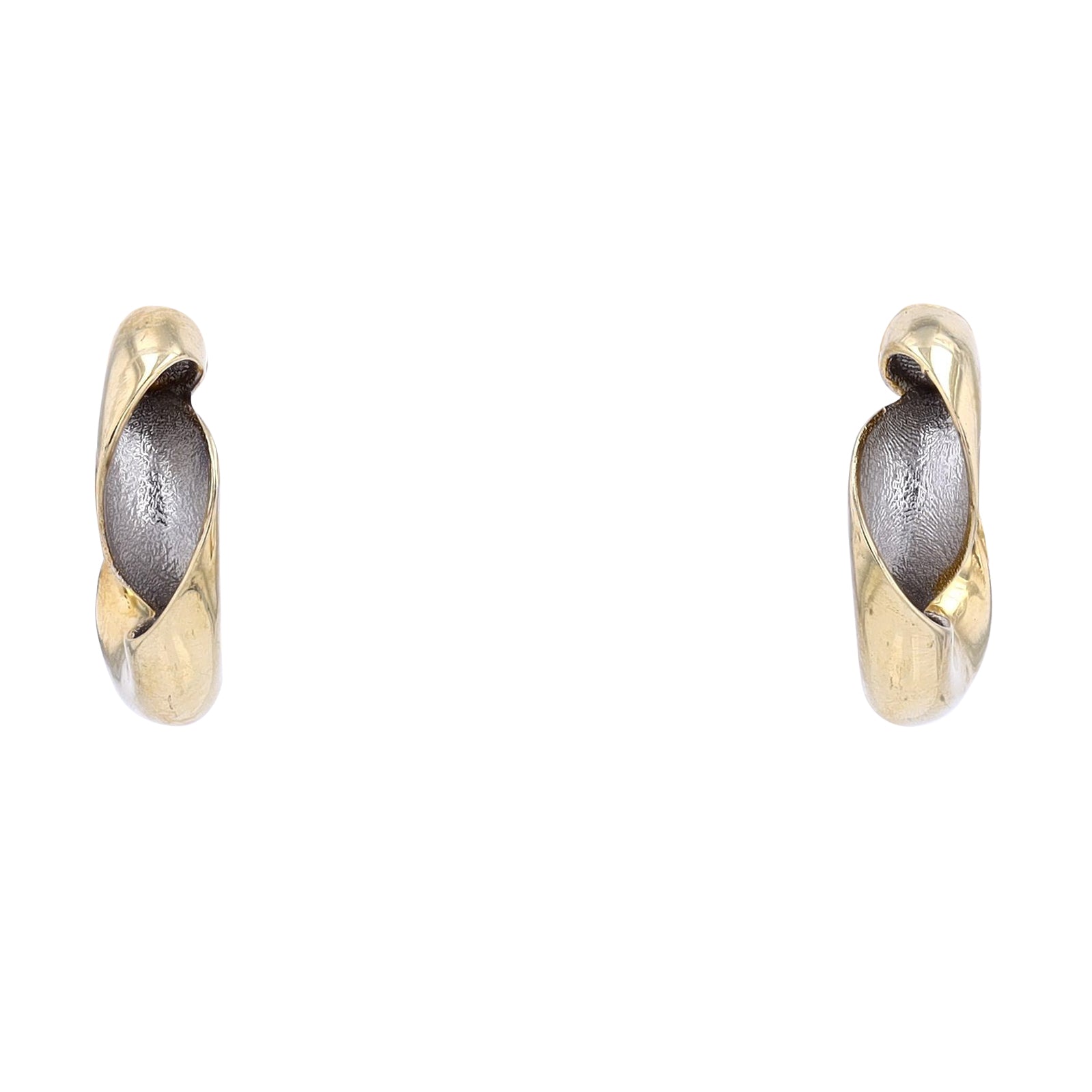 14K YG Twisted J-Hoops