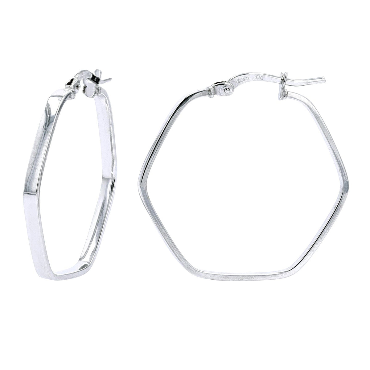 14K YG Hexagon Hoops<p><strong>More Colors Available</p></strong>