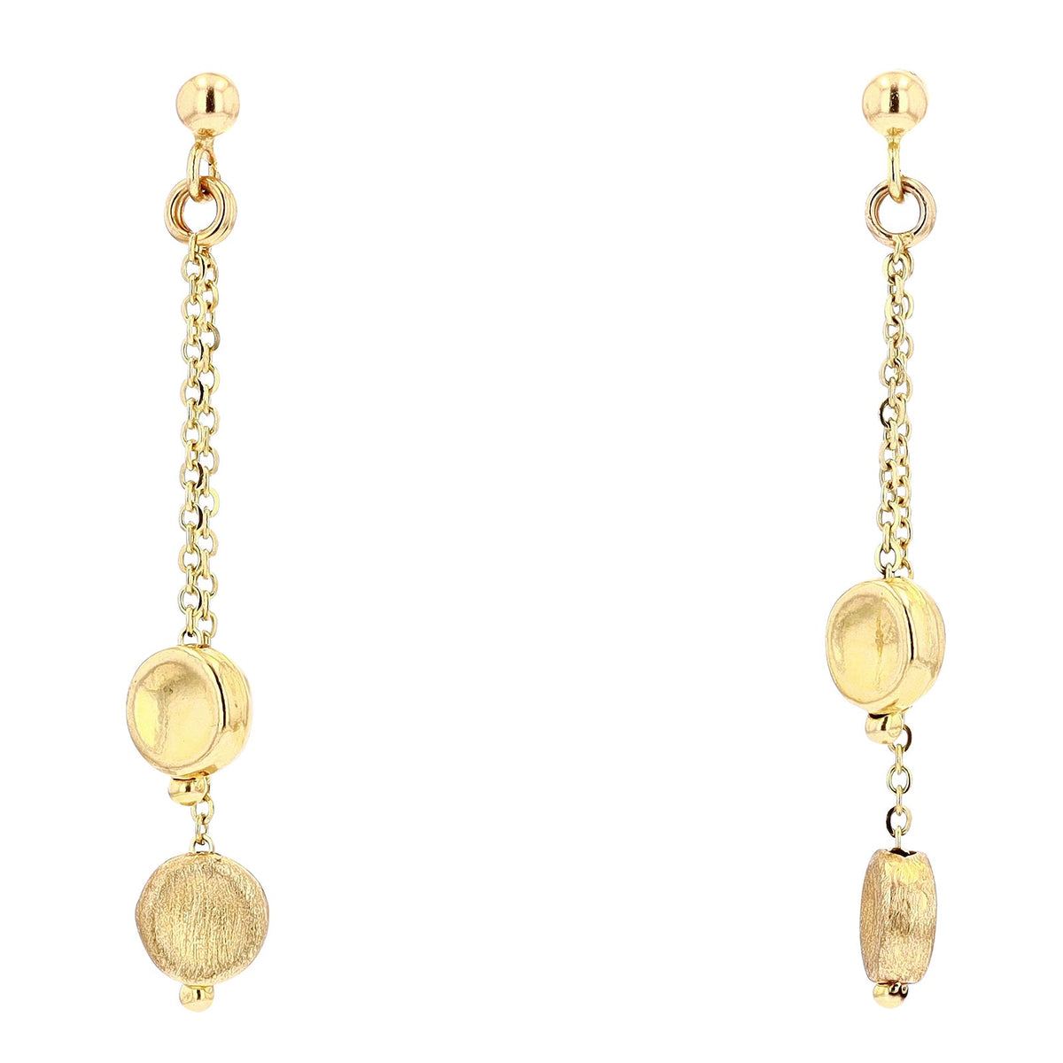 14K YG Dangle Bead Earrings