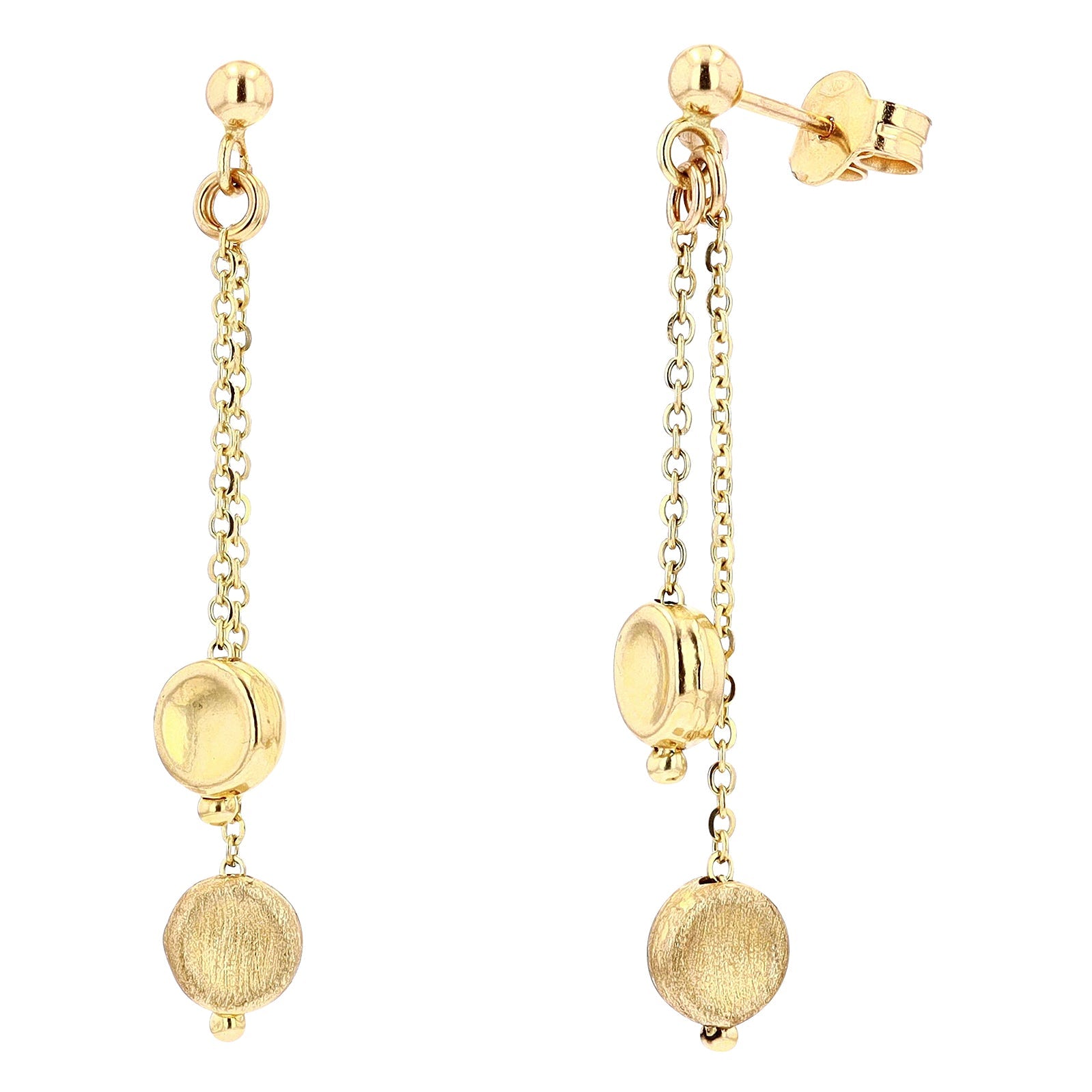 14K YG Dangle Bead Earrings