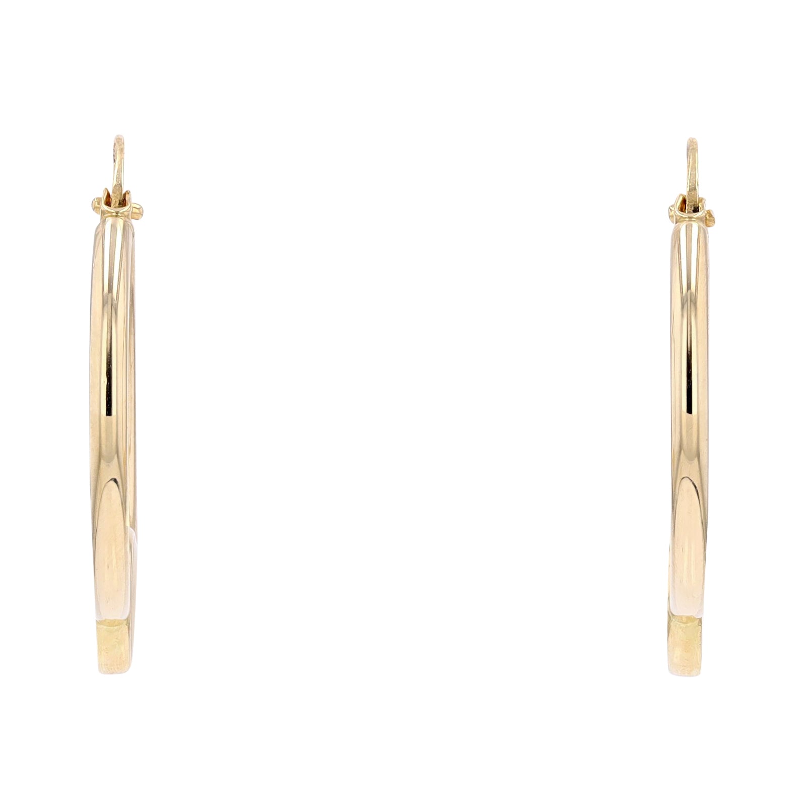14K YG Enamel Disc Hoops
