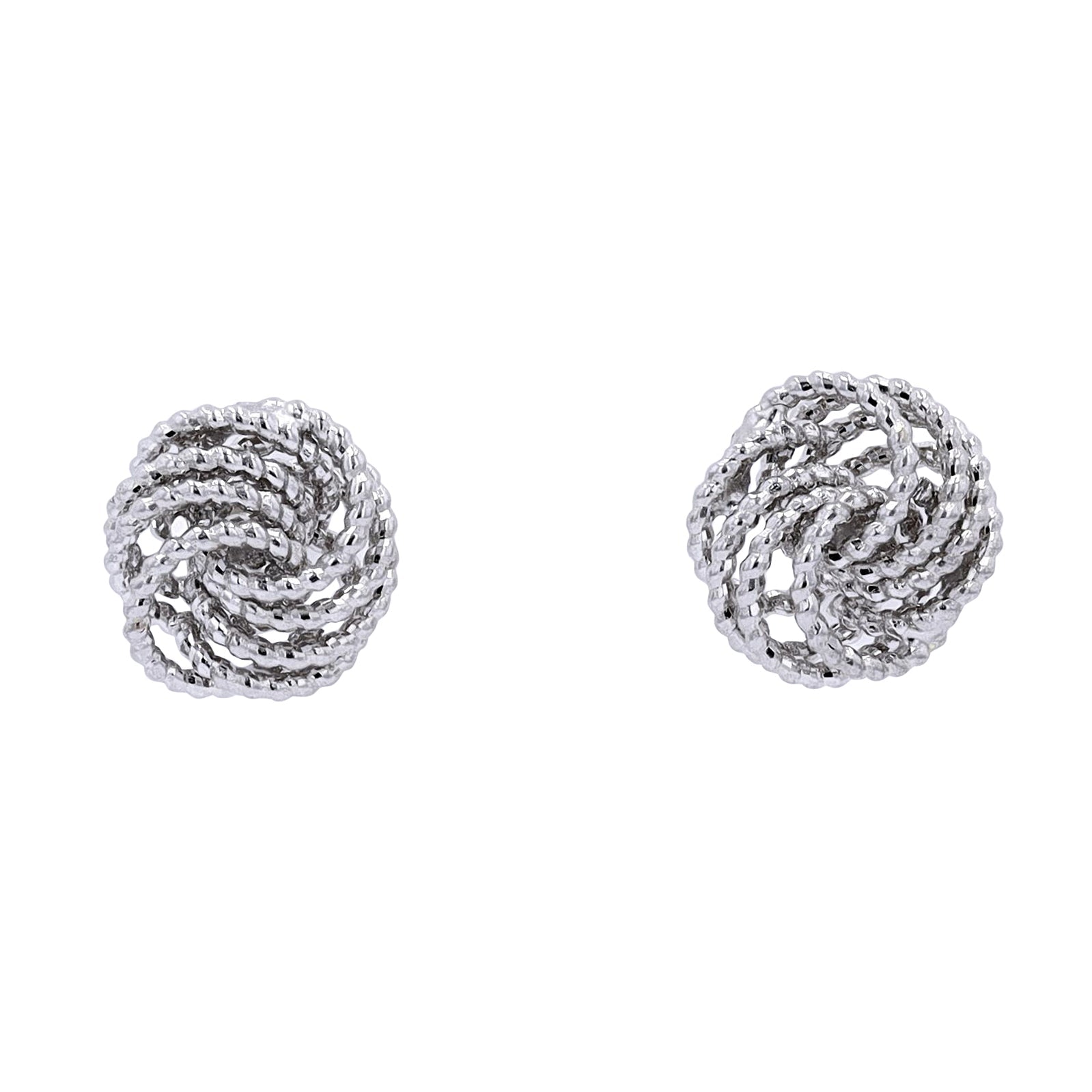 14K WG Love Knot Studs
