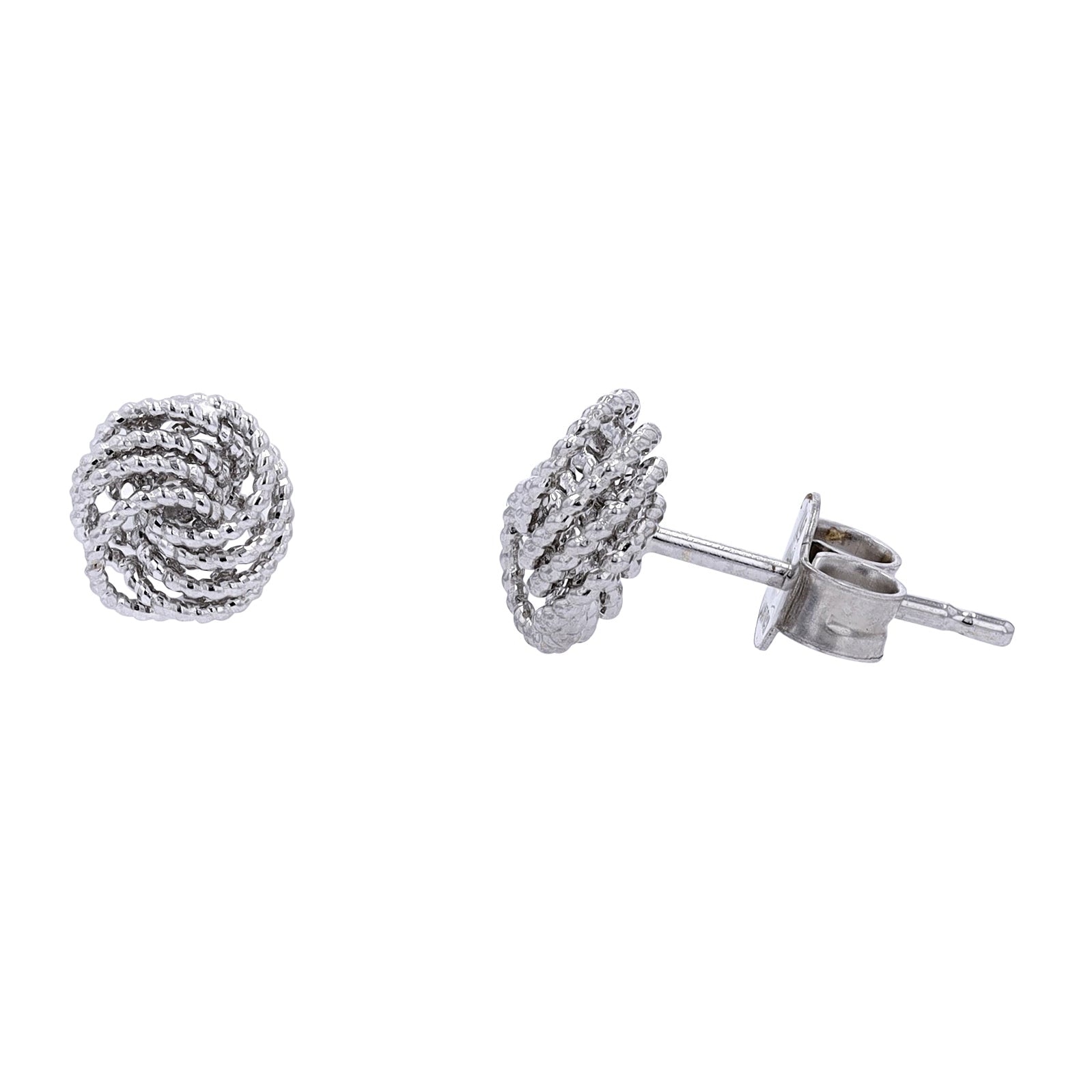 14K WG Love Knot Studs